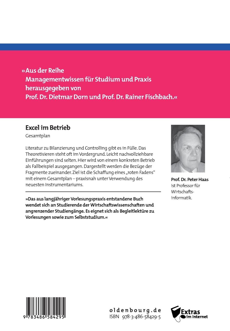 Rückseitencover Excel im Betrieb