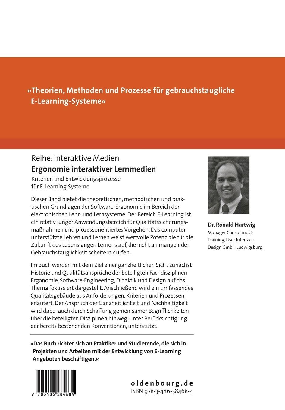 Rückseitencover Ergonomie interaktiver Lernmedien