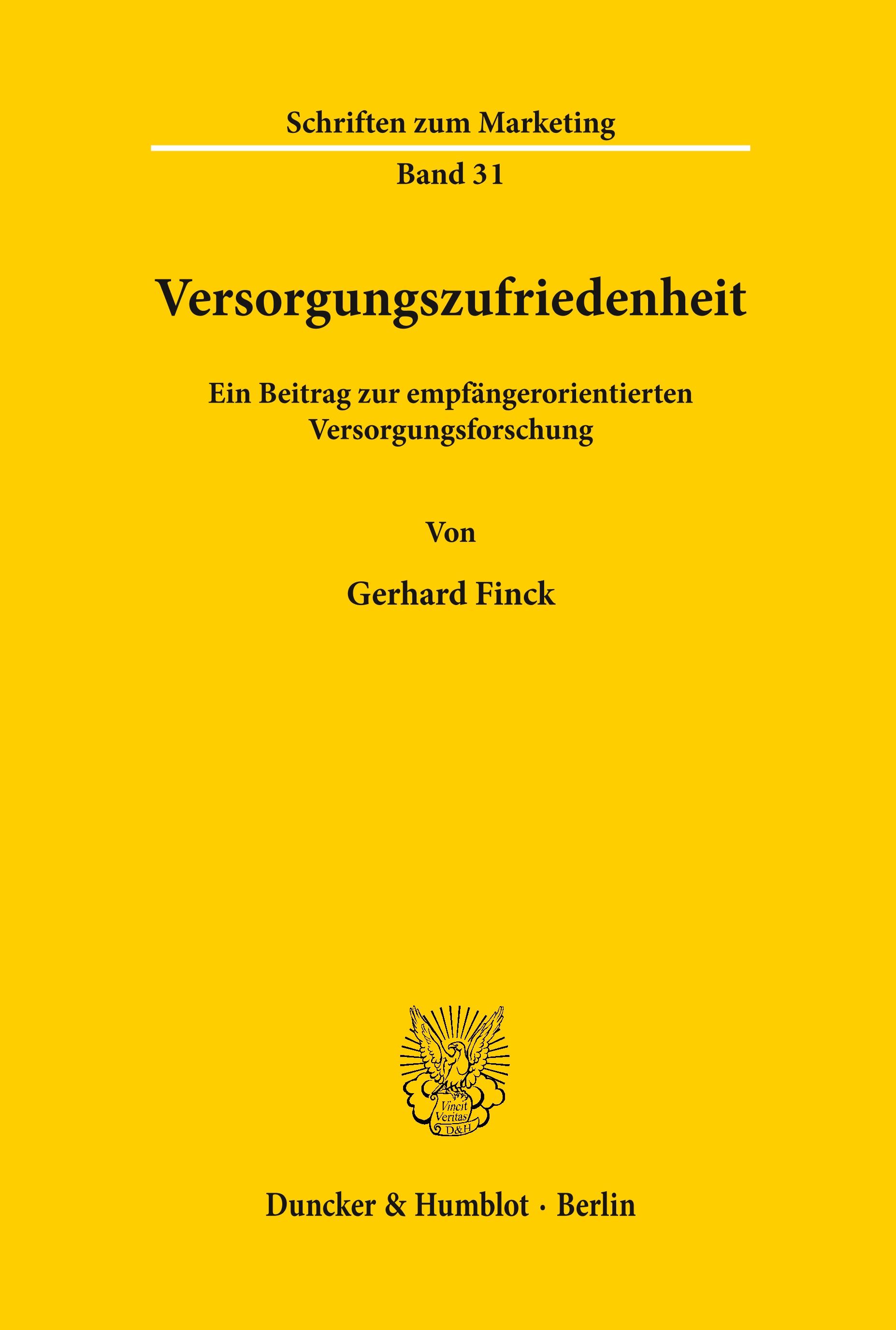 Vorderes Coverbild Versorgungszufriedenheit.