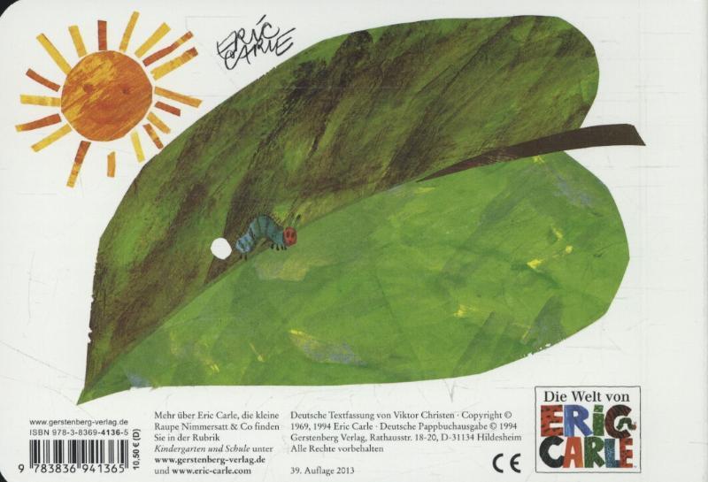 Rückseitencover Die kleine Raupe Nimmersatt