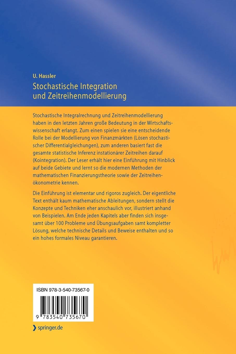 Rückseitencover Stochastische Integration und Zeitreihenmodellierung