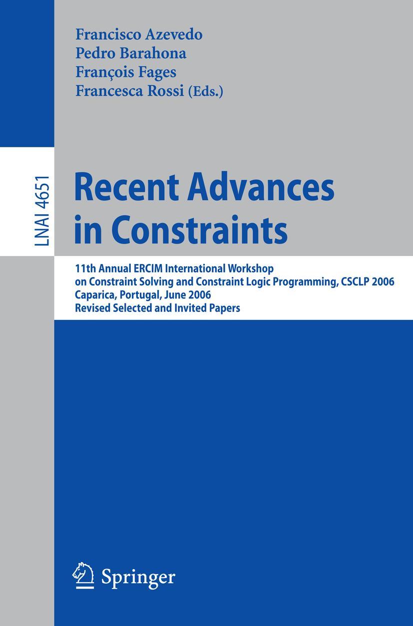 Vorderes Coverbild Recent Advances in Constraints