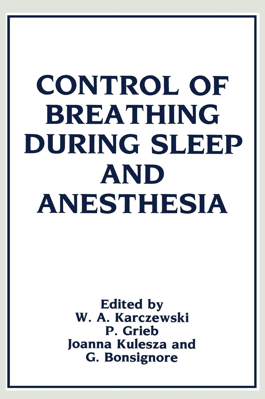 Vorderes Coverbild Control of Breathing During Sleep and Anesthesia