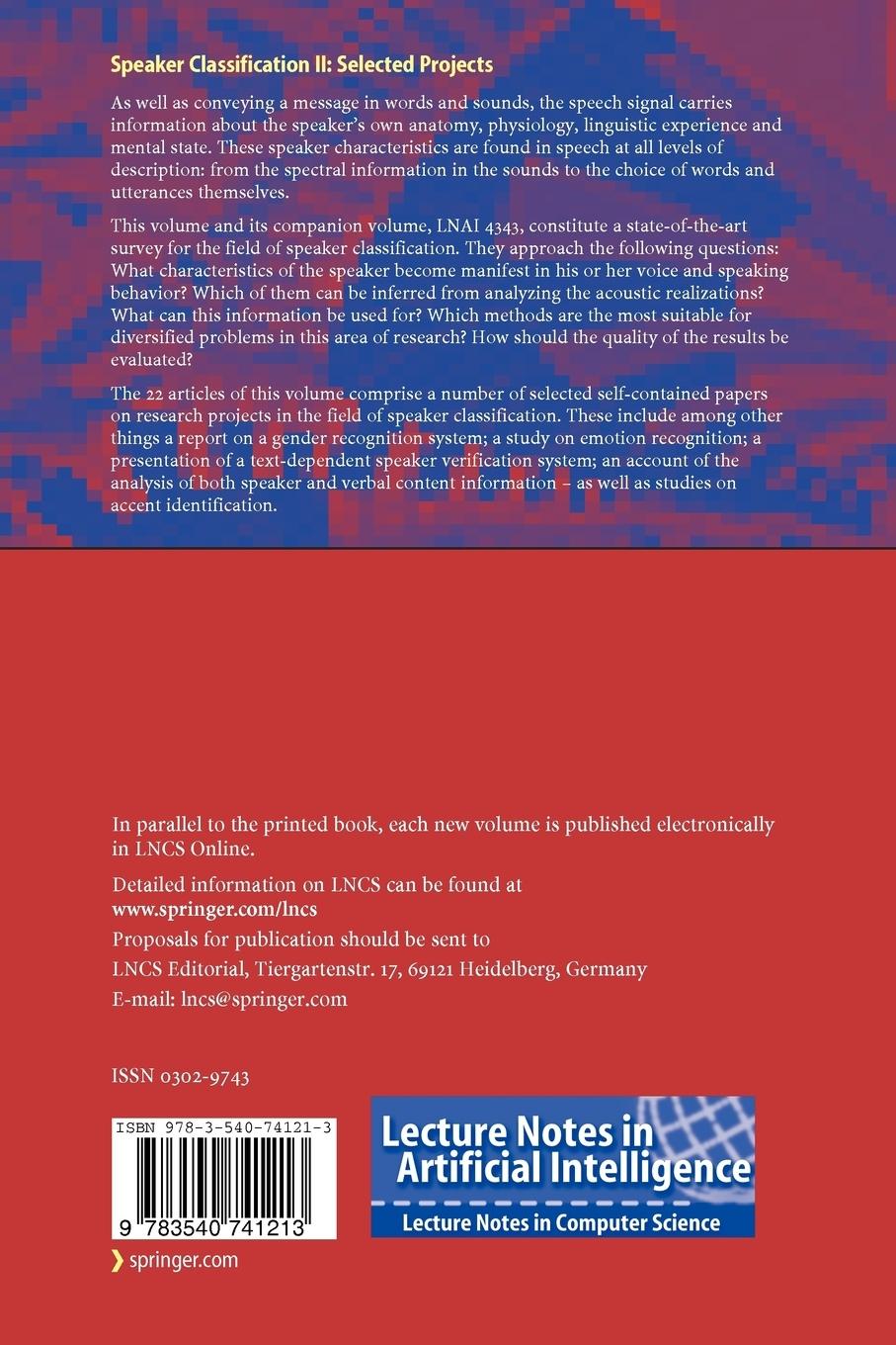 Rückseitencover Speaker Classification II