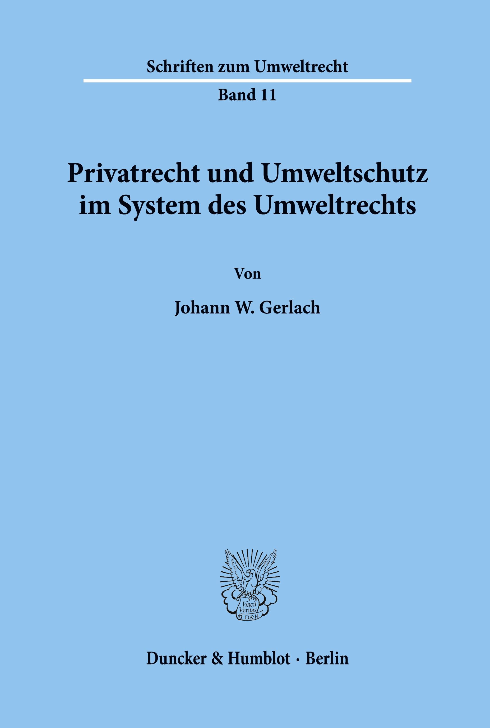 Vorderes Coverbild Privatrecht und Umweltschutz im System des Umweltrechts.