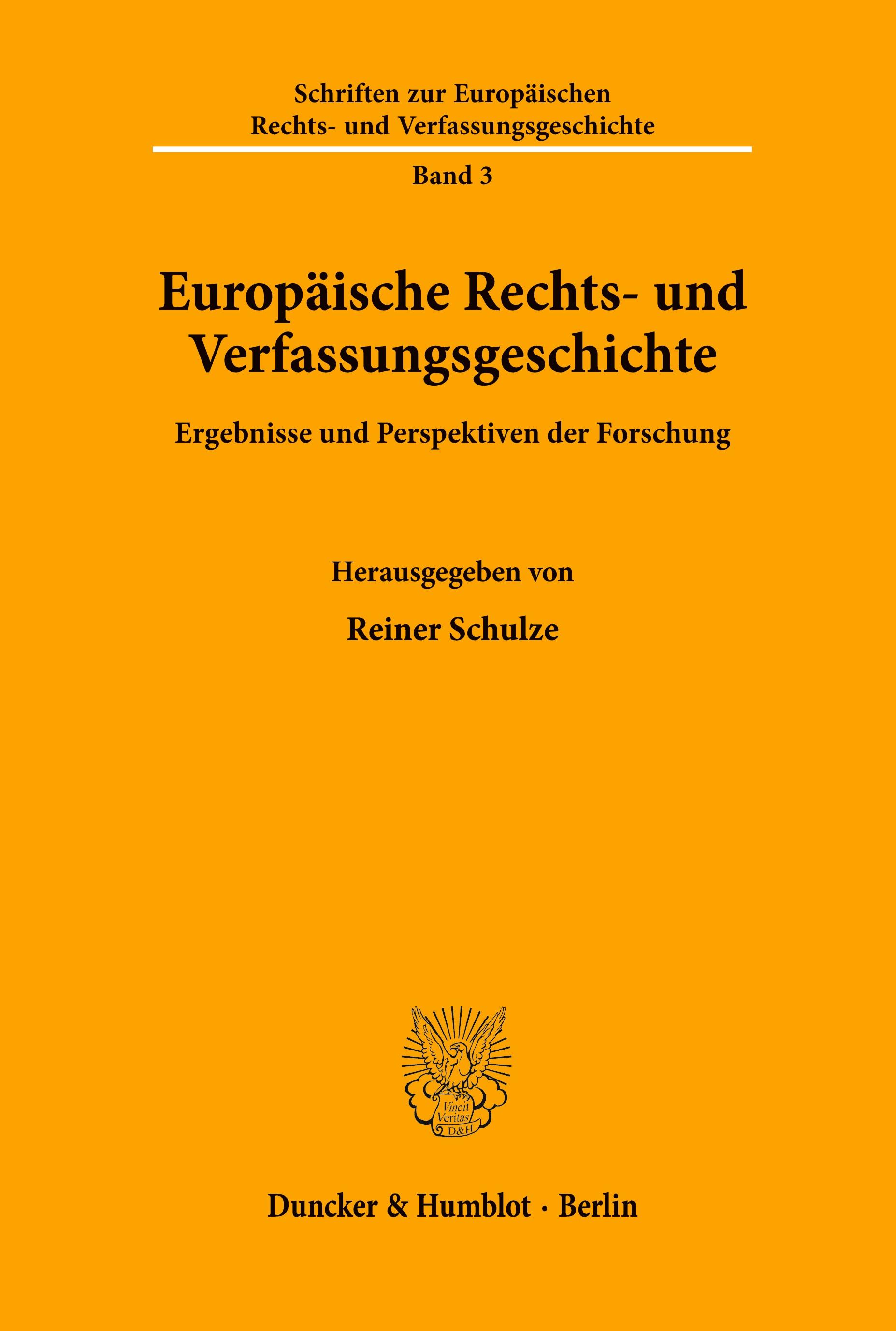 Vorderes Coverbild Europäische Rechts- und Verfassungsgeschichte.