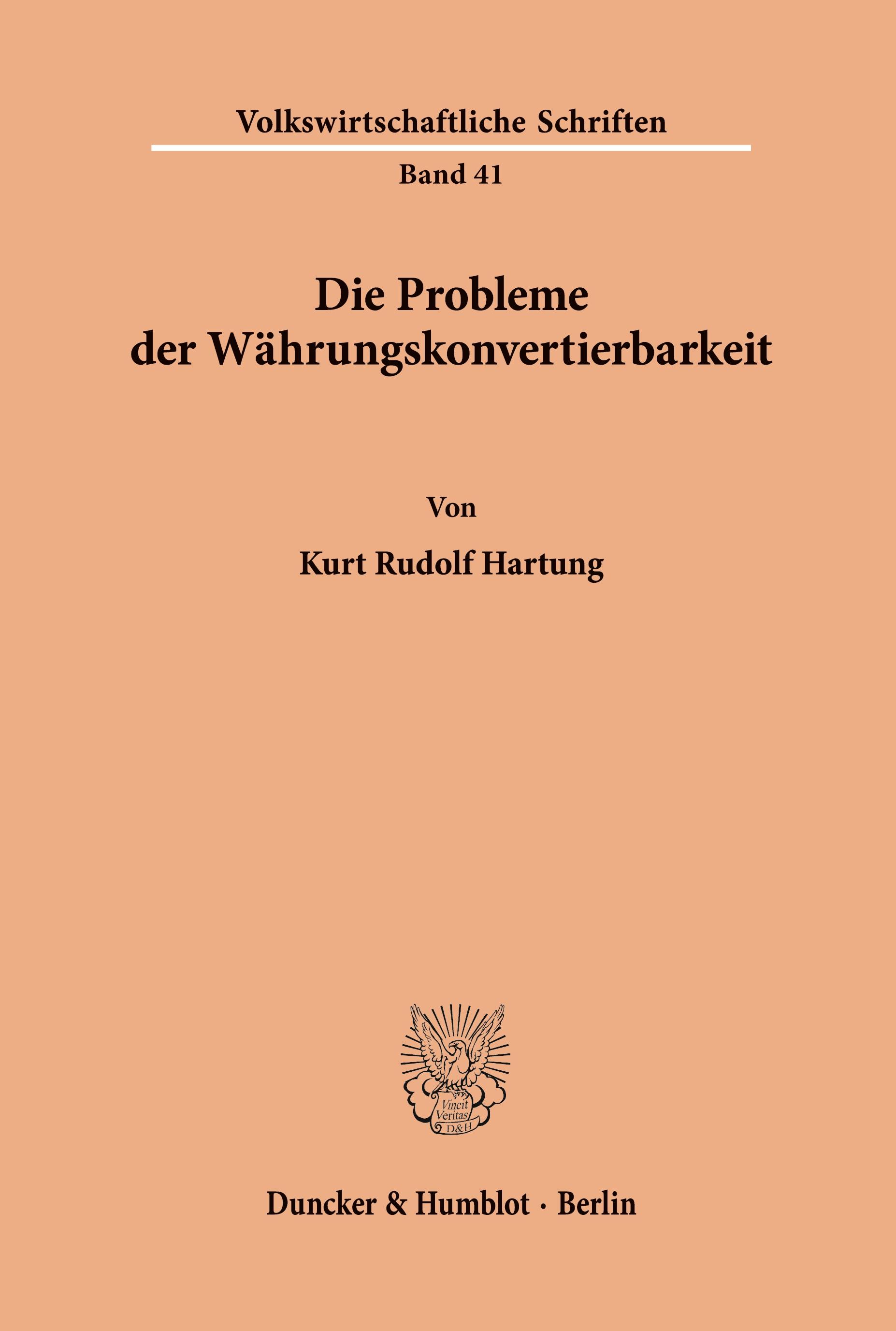 Vorderes Coverbild Die Probleme der Währungskonvertierbarkeit.