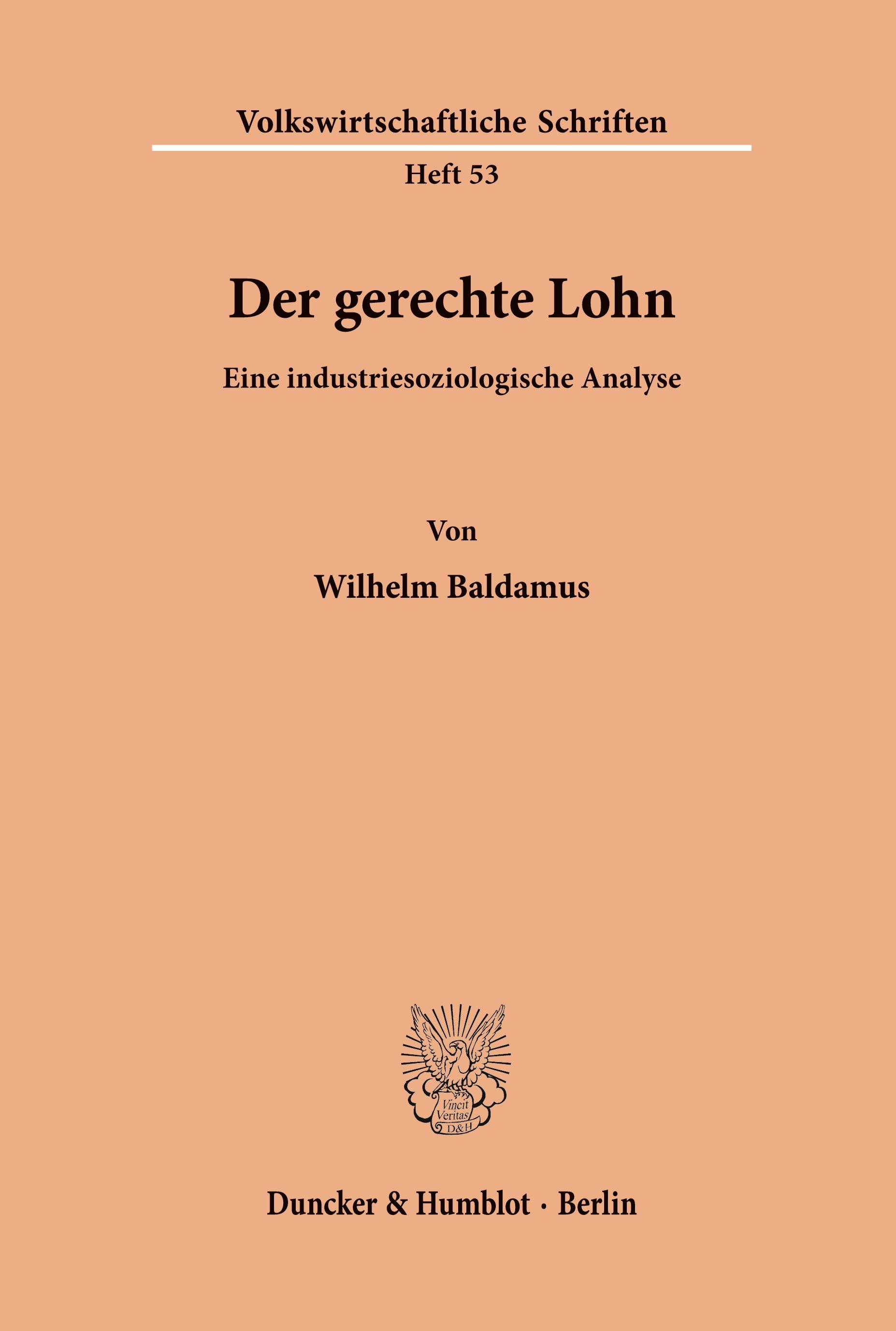 Vorderes Coverbild Der gerechte Lohn.