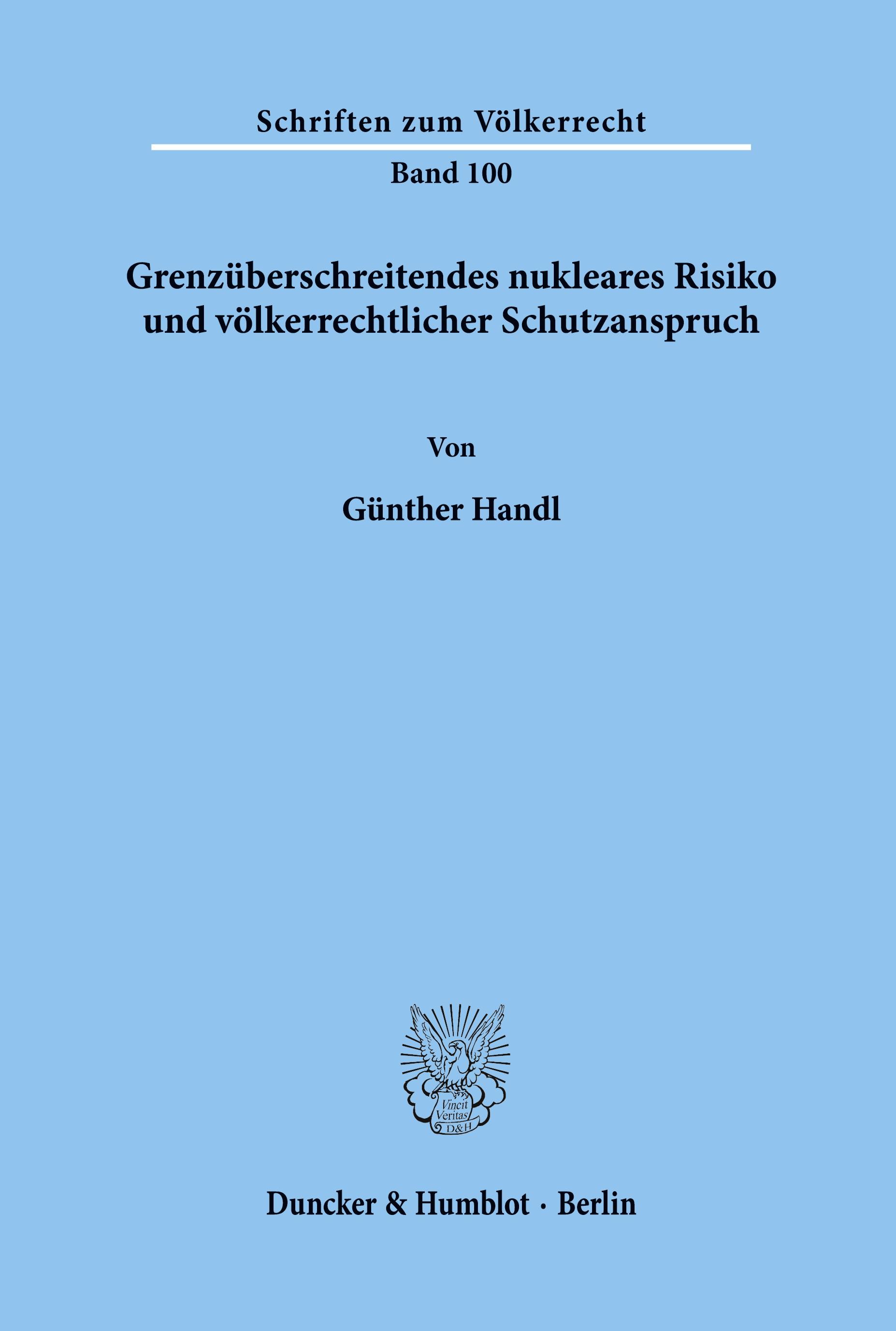 Vorderes Coverbild Grenzüberschreitendes nukleares Risiko und völkerrechtlicher Schutzanspruch.