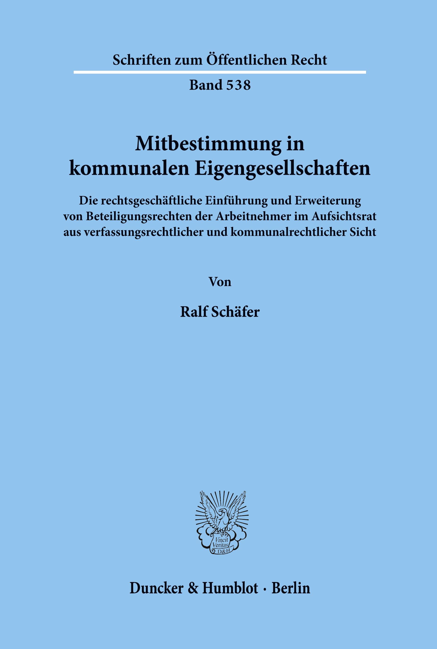Vorderes Coverbild Mitbestimmung in kommunalen Eigengesellschaften.
