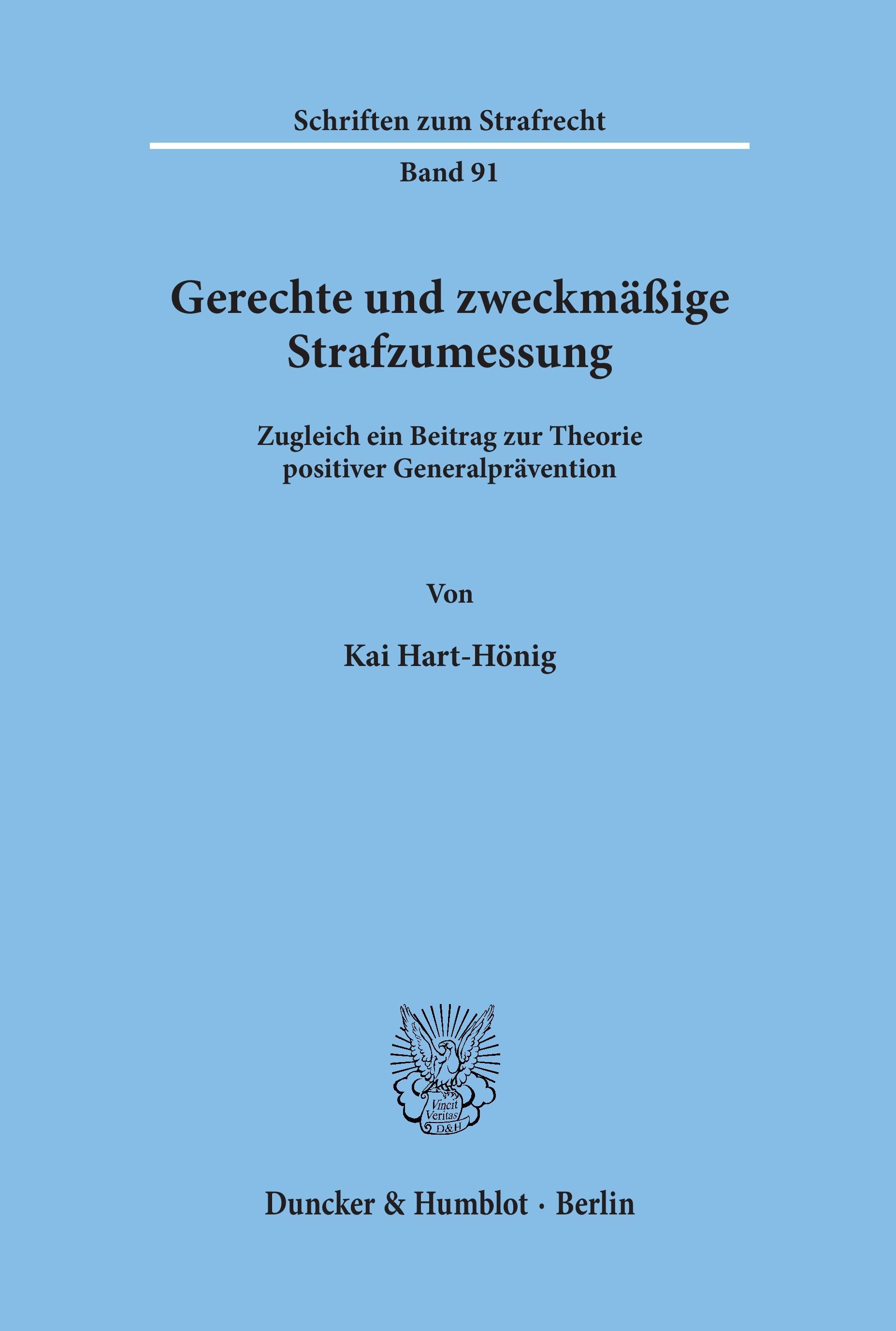 Vorderes Coverbild Gerechte und zweckmäßige Strafzumessung