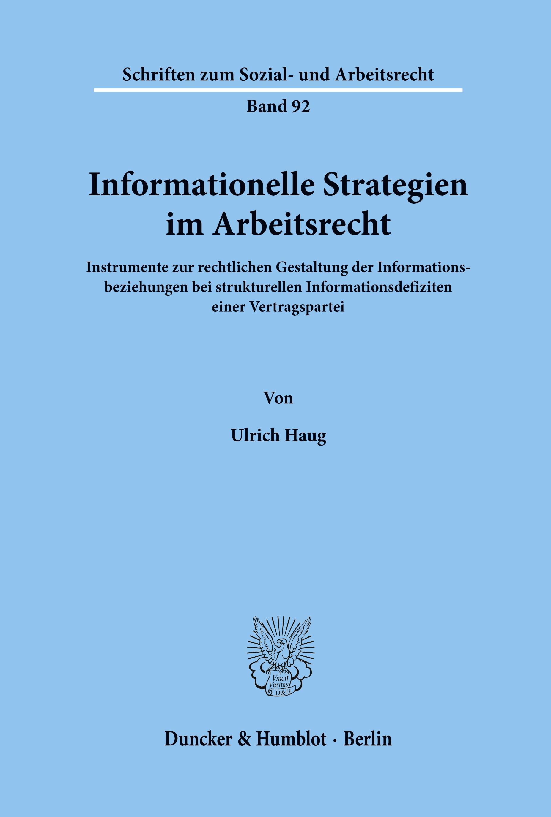 Vorderes Coverbild Informationelle Strategien im Arbeitsrecht.