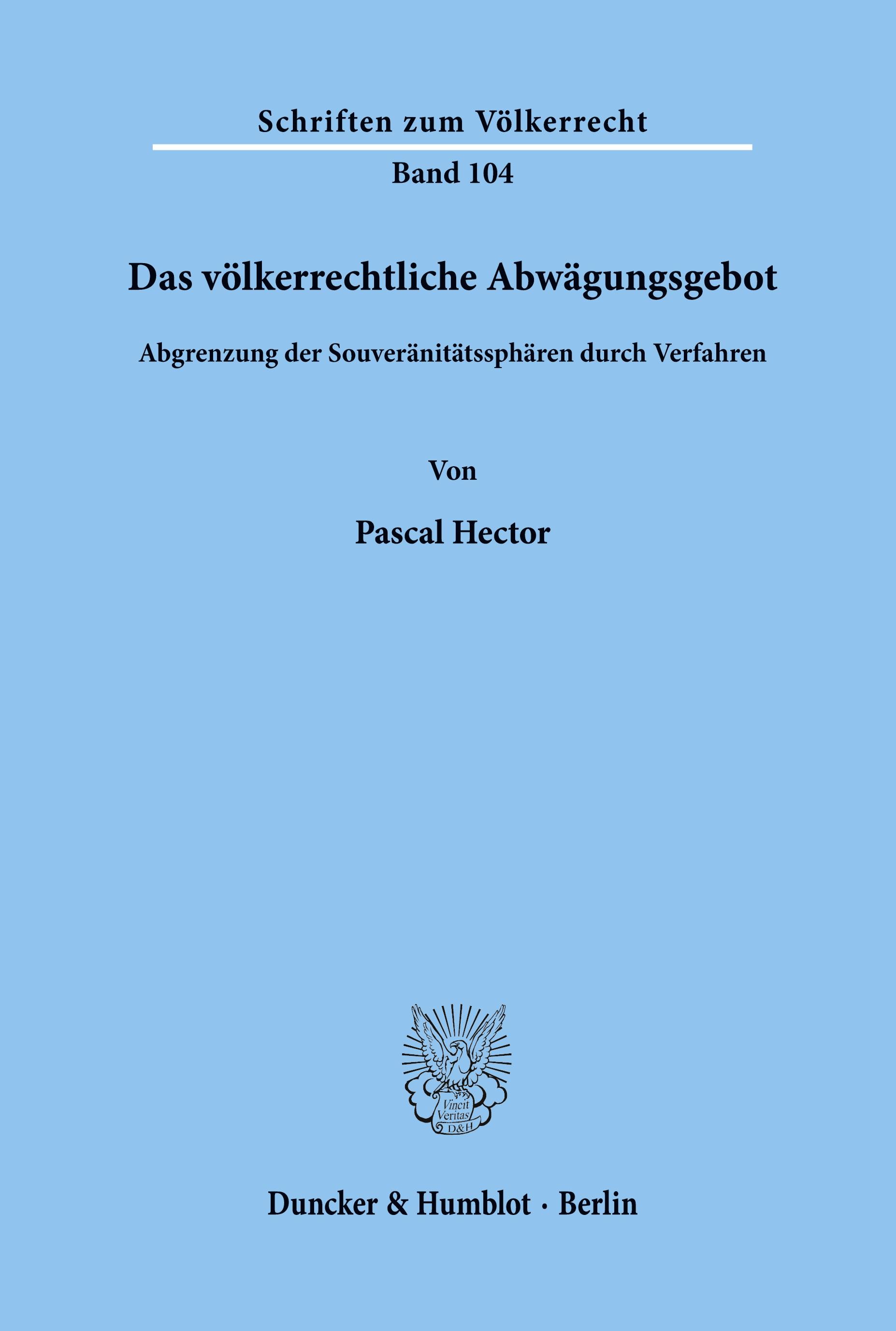 Vorderes Coverbild Das völkerrechtliche Abwägungsgebot.