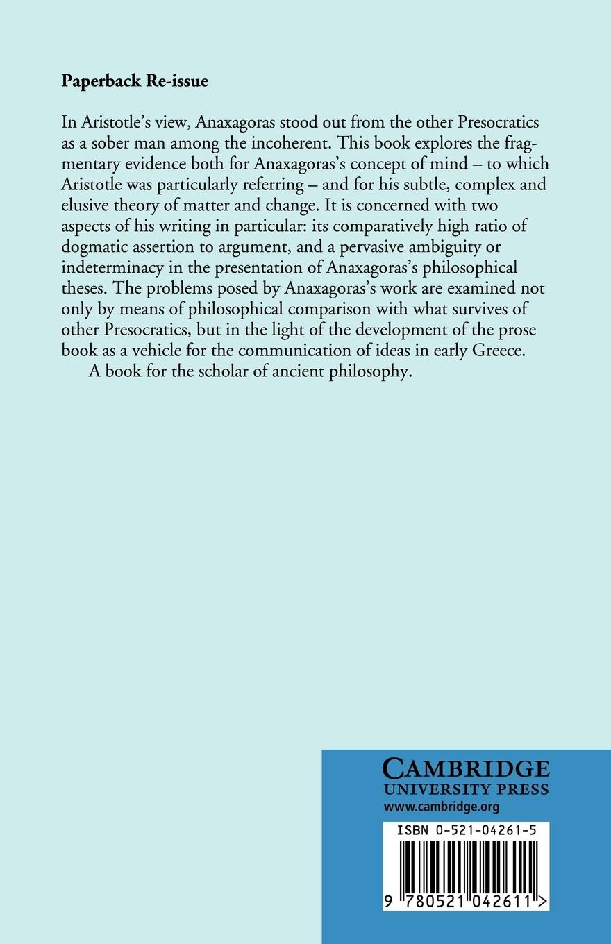 Rückseitencover An Essay on Anaxagoras