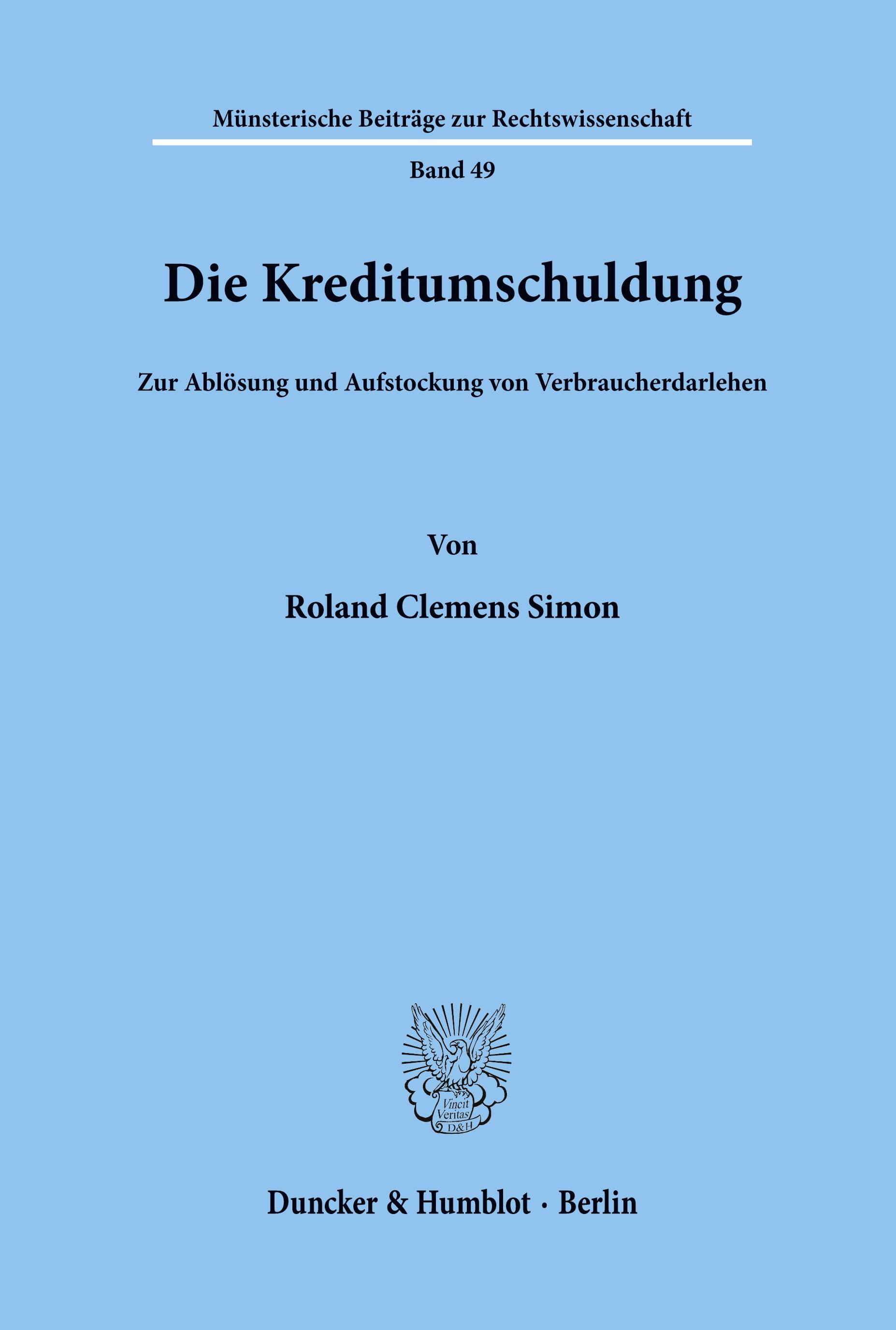 Vorderes Coverbild Die Kreditumschuldung.