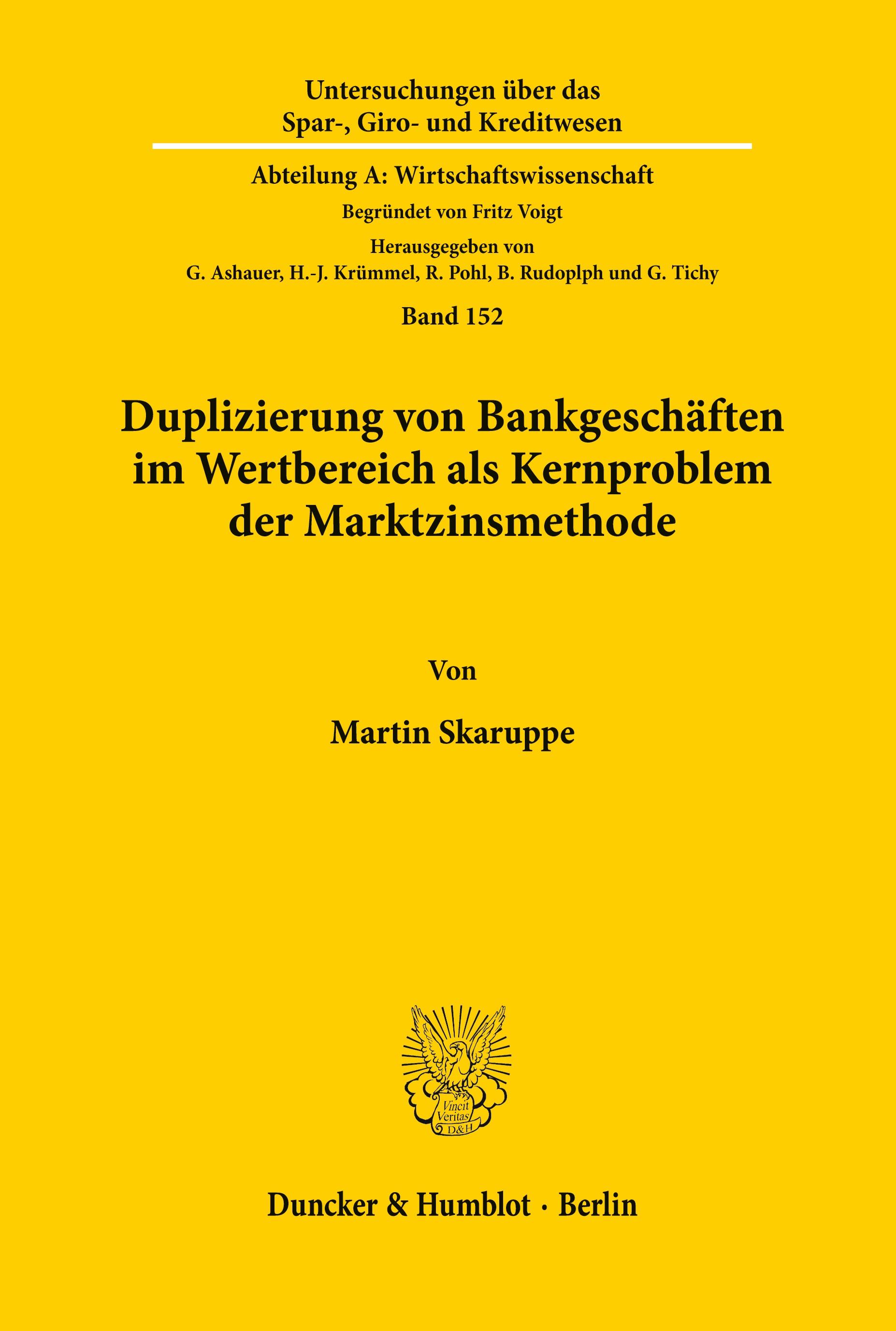 Vorderes Coverbild Duplizierung von Bankgeschäften im Wertbereich als Kernproblem der Marktzinsmethode.