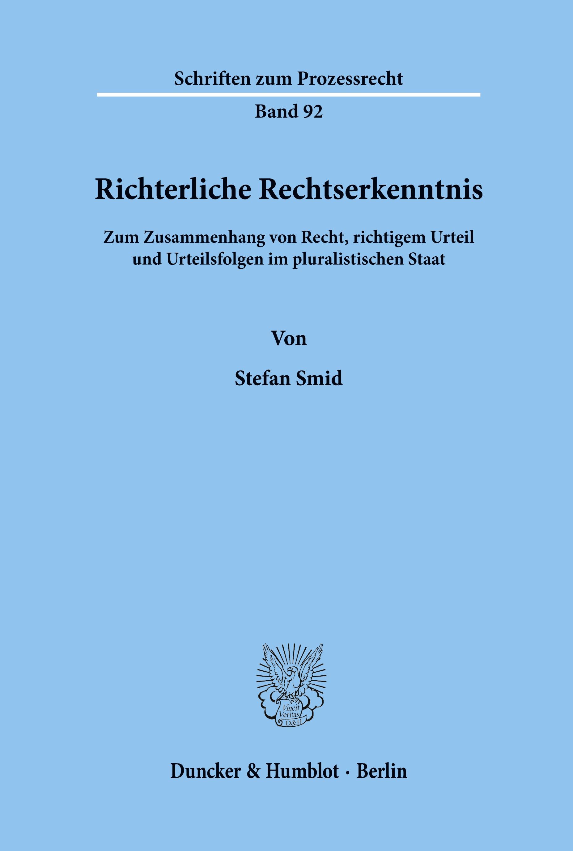 Vorderes Coverbild Richterliche Rechtserkenntnis.