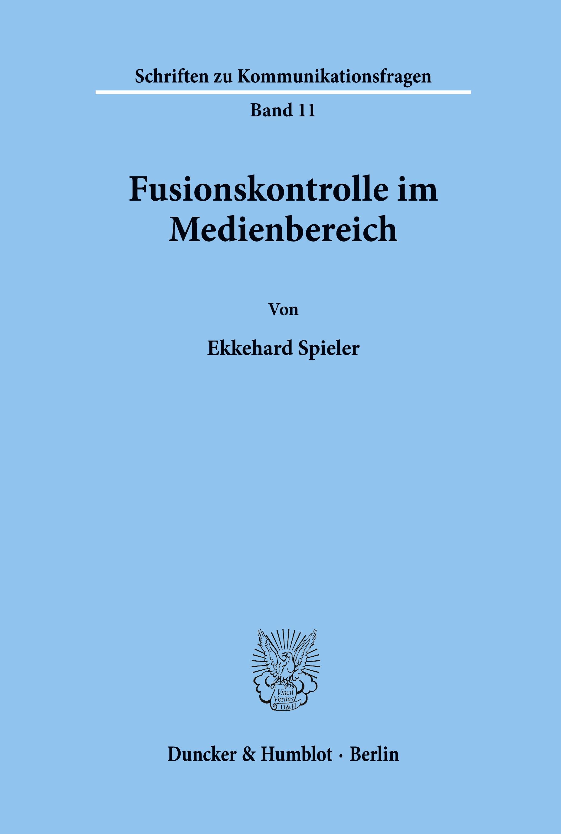 Vorderes Coverbild Fusionskontrolle im Medienbereich.