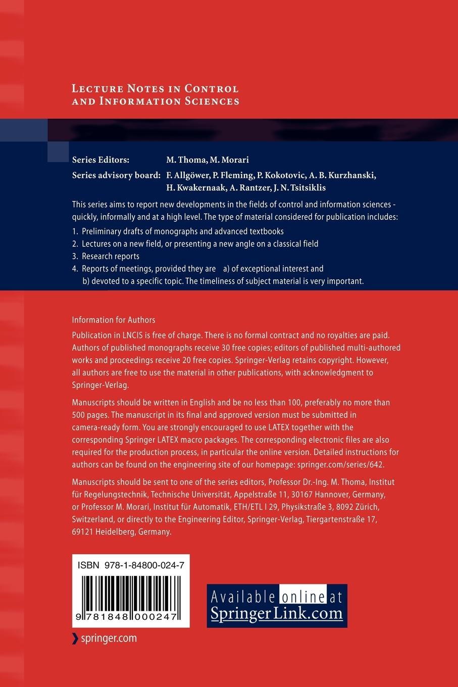 Rückseitencover Mathematical Methods for Robust and Nonlinear Control