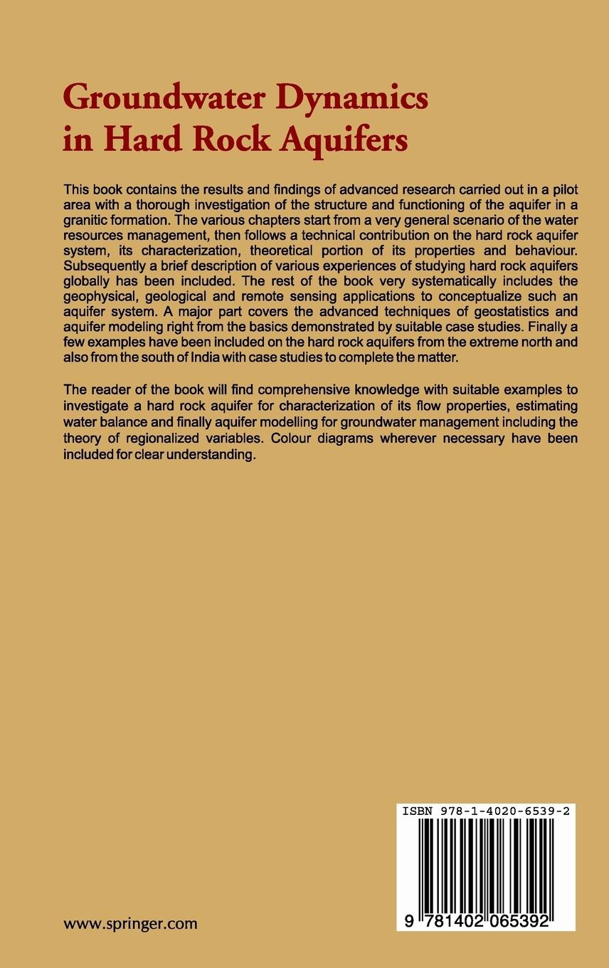 Rückseitencover Groundwater Dynamics in Hard Rock Aquifers