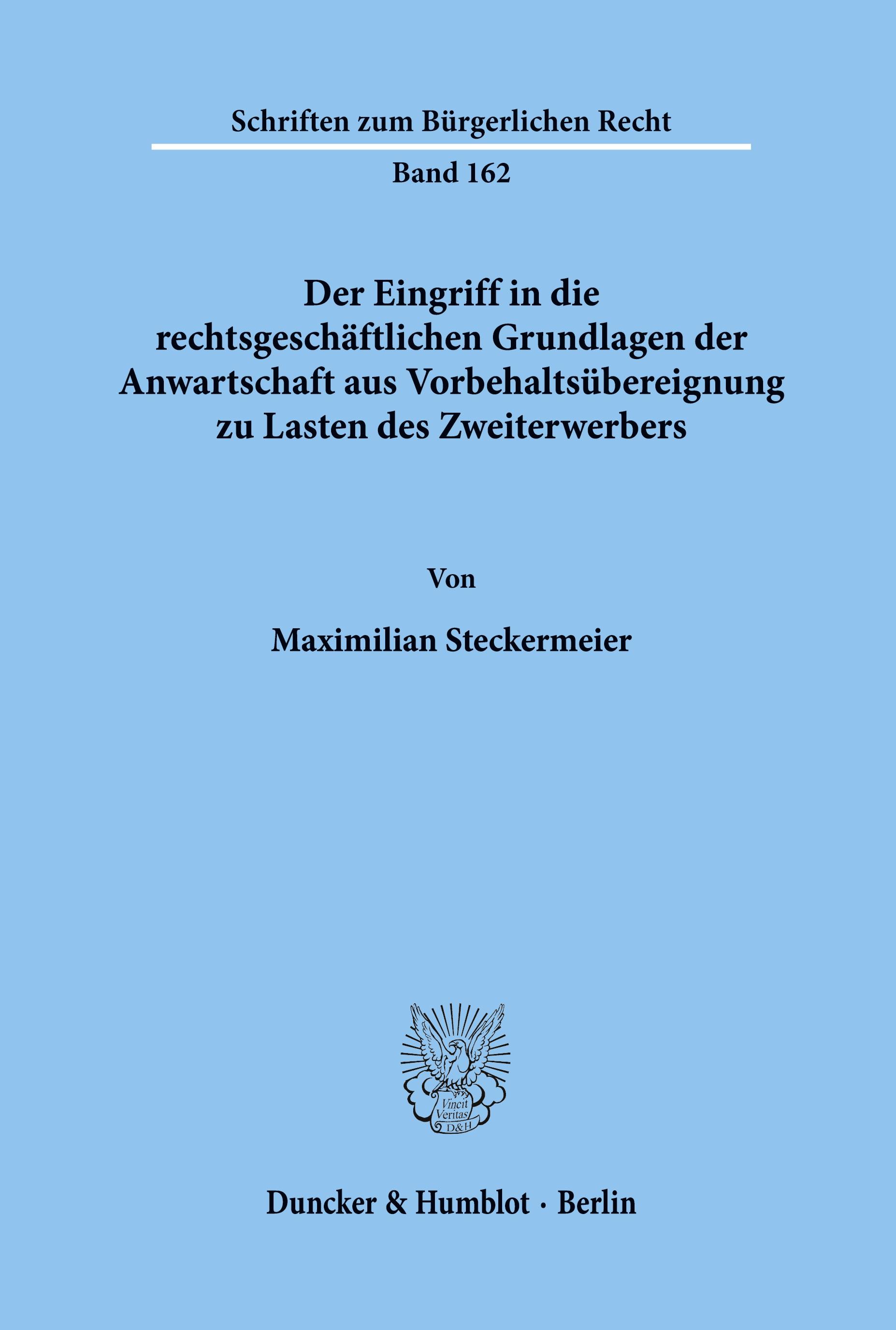 Vorderes Coverbild Der Eingriff in die rechtsgeschäftlichen Grundlagen der Anwartschaft aus Vorbehaltsübereignung zu Lasten des Zweiterwerbers.