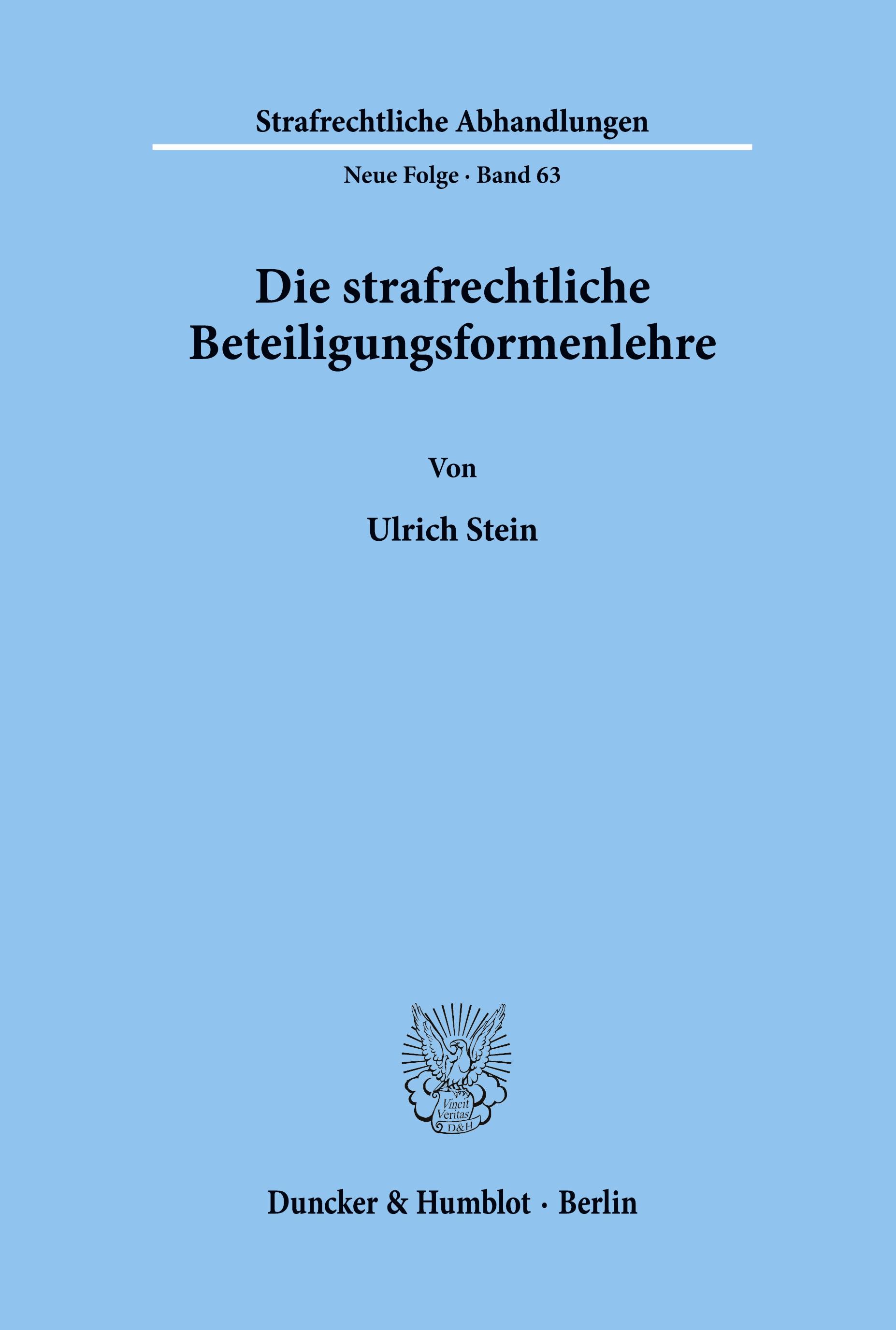 Vorderes Coverbild Die strafrechtliche Beteiligungsformenlehre.