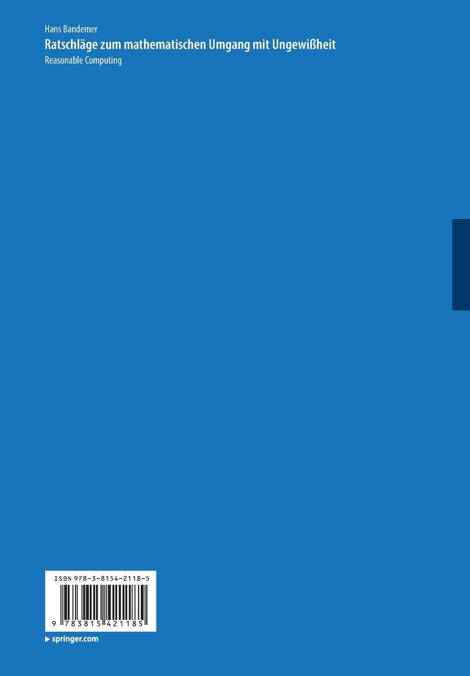 Rückseitencover Ratschläge zum mathematischen Umgang mit Ungewißheit