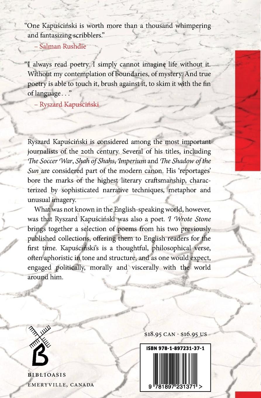 Rückseitencover I Wrote Stone