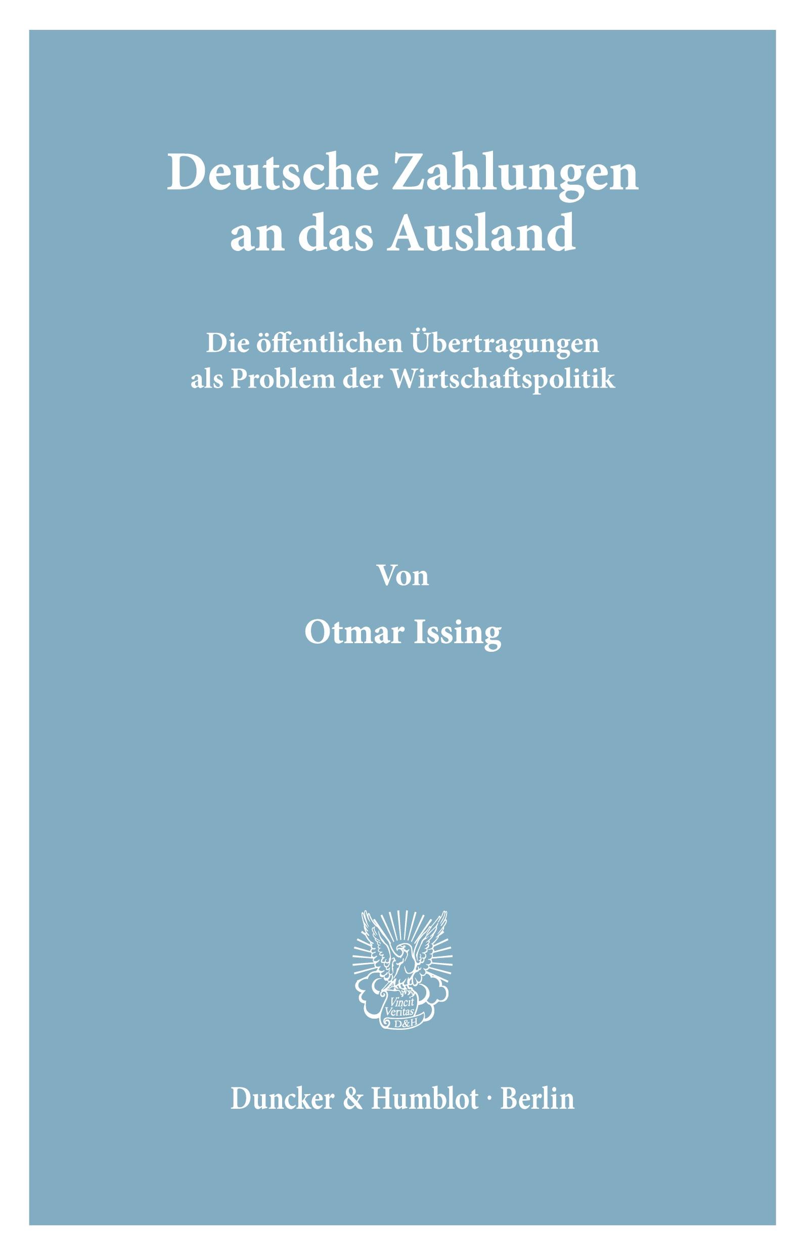 Vorderes Coverbild Deutsche Zahlungen an das Ausland.