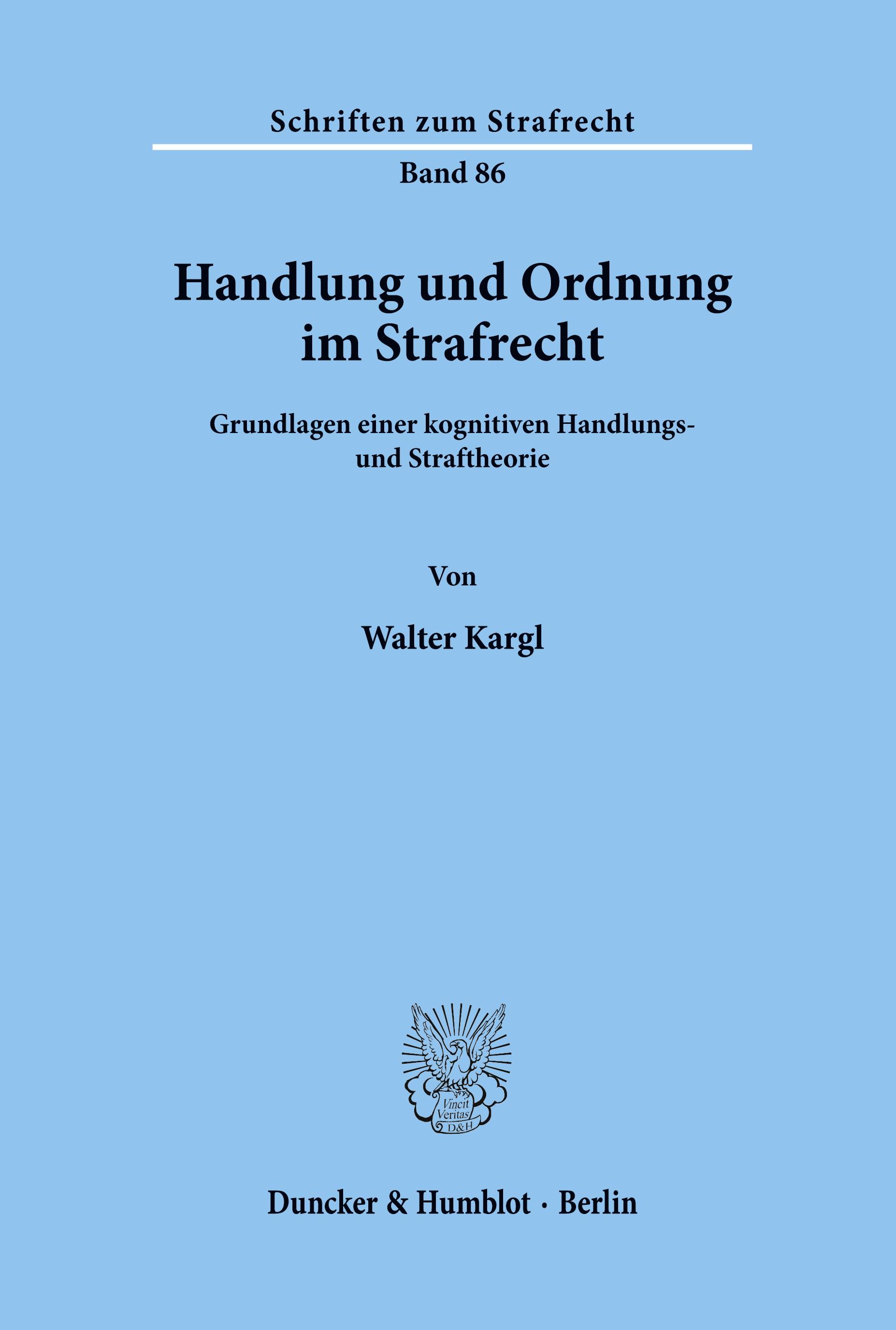 Vorderes Coverbild Handlung und Ordnung im Strafrecht.