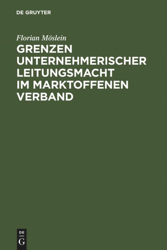 Vorderes Coverbild Grenzen unternehmerischer Leitungsmacht im marktoffenen Verband