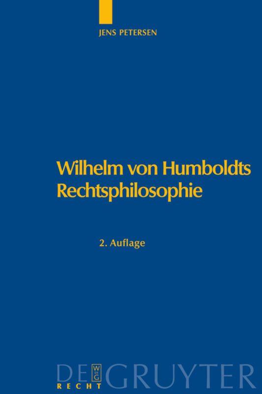 Vorderes Coverbild Wilhelm von Humboldts Rechtsphilosophie
