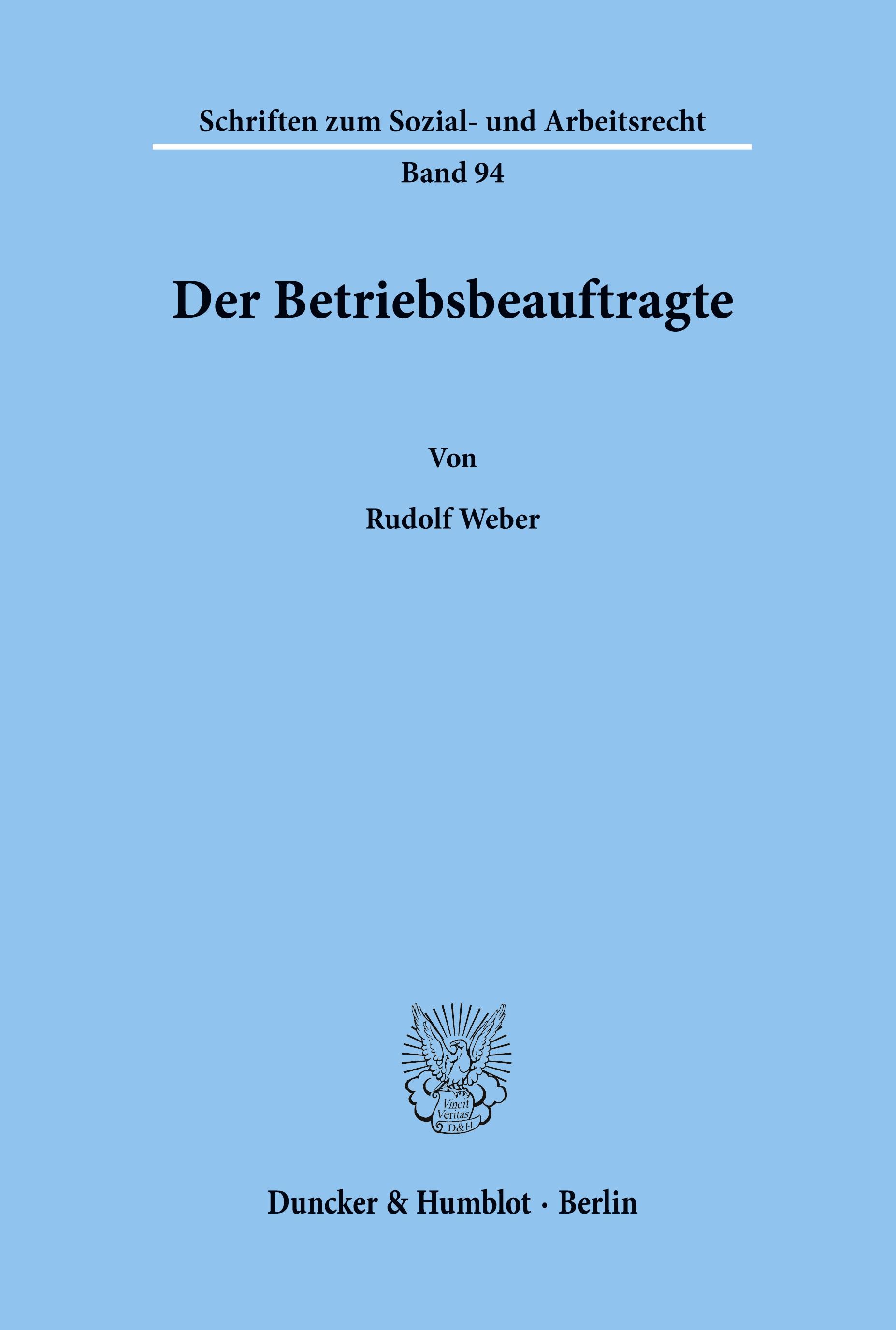 Vorderes Coverbild Der Betriebsbeauftragte.