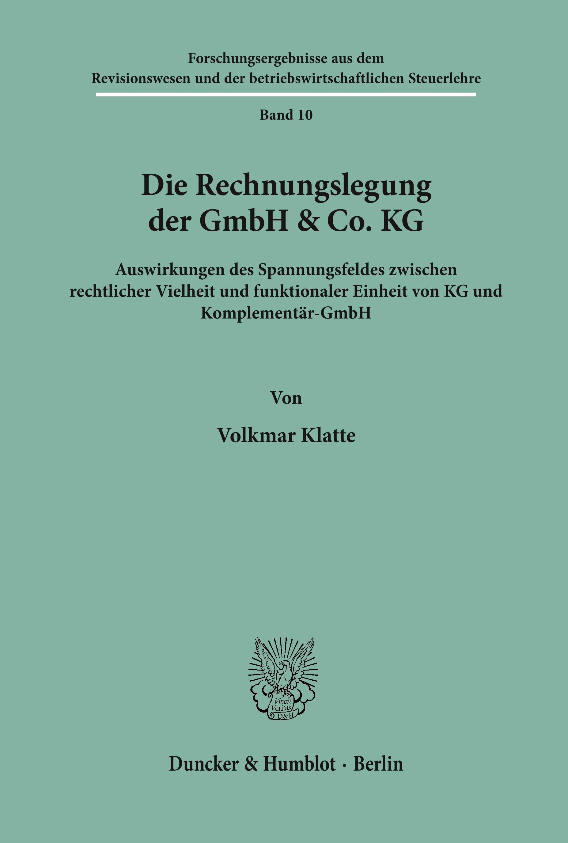 Vorderes Coverbild Die Rechnungslegung der GmbH & Co. KG.
