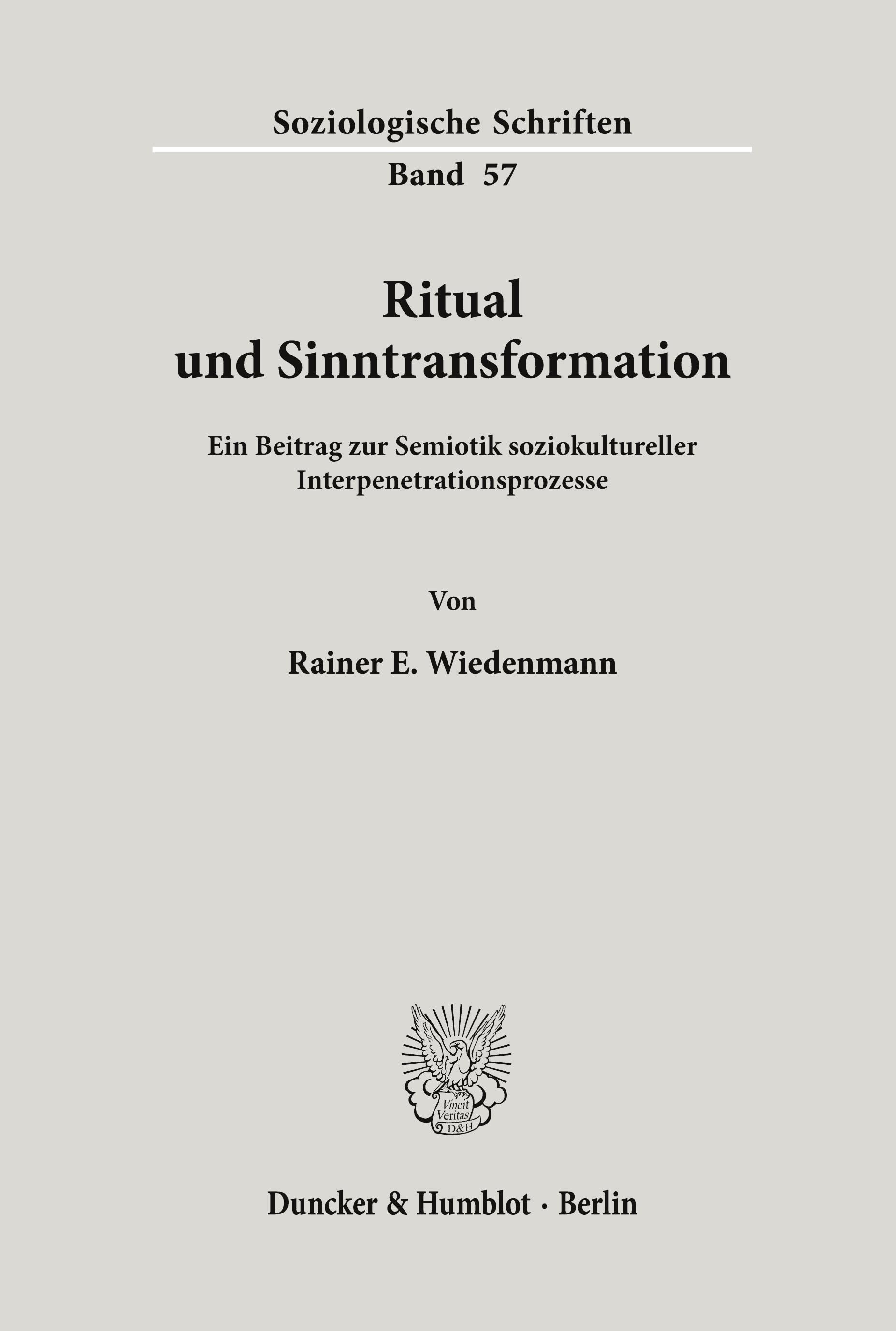 Vorderes Coverbild Ritual und Sinntransformation.