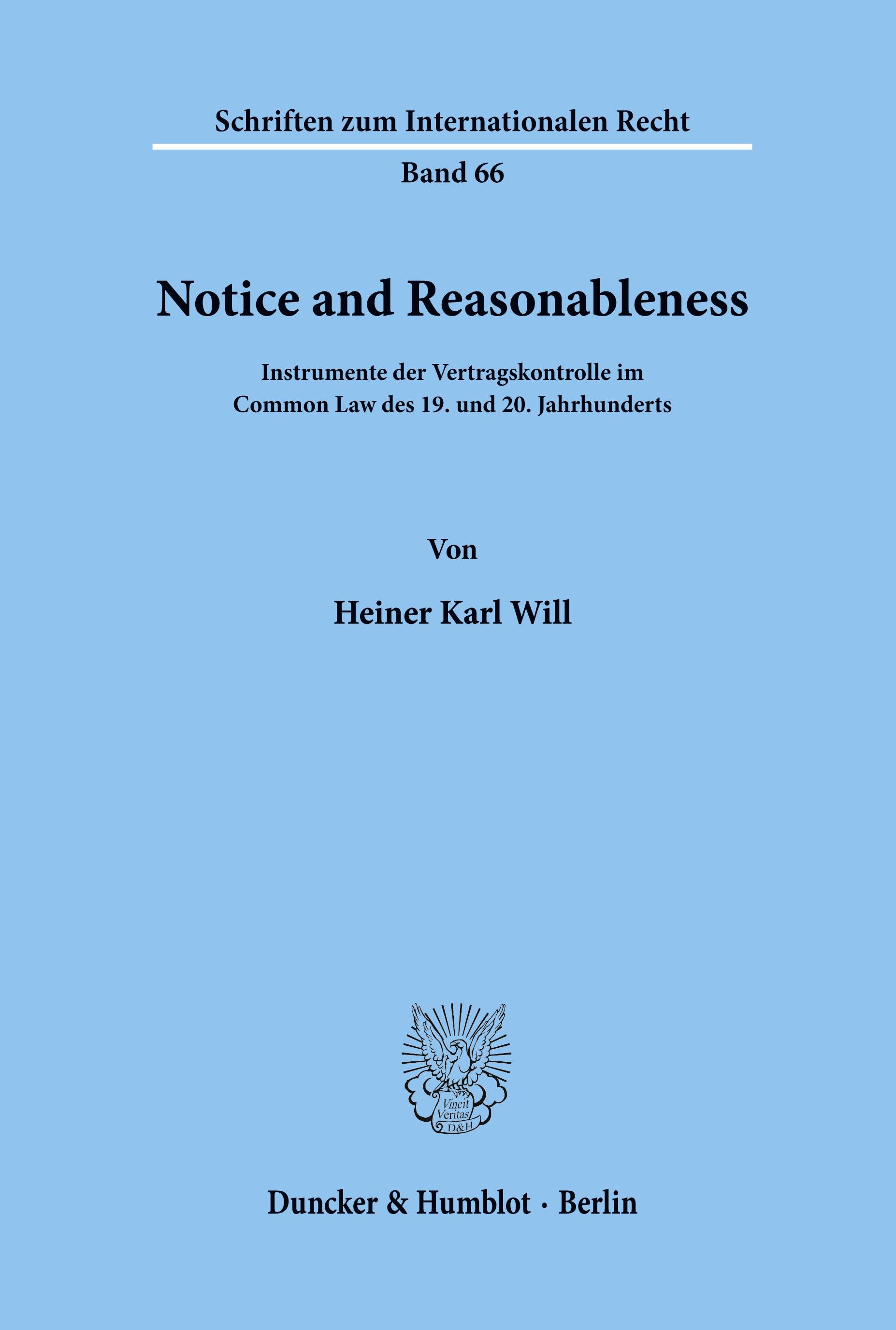 Vorderes Coverbild Notice and Reasonableness.