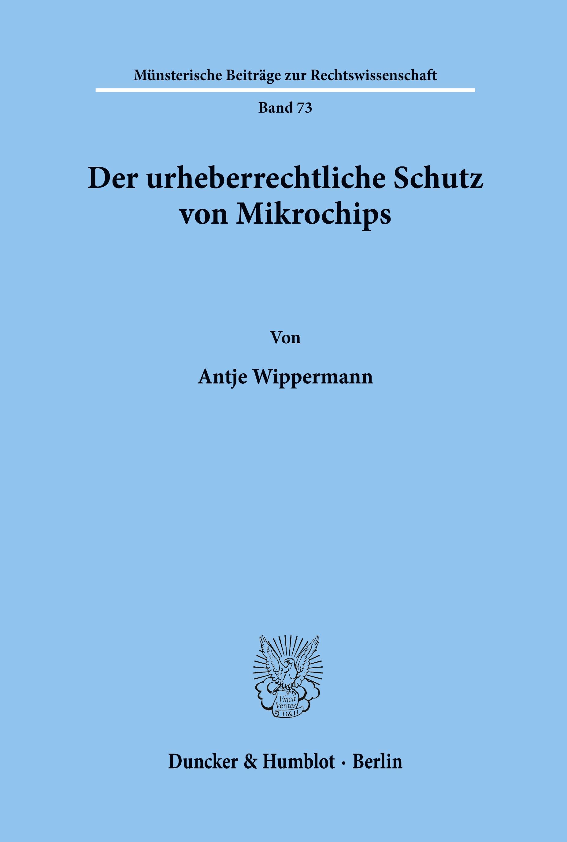Vorderes Coverbild Der urheberrechtliche Schutz von Mikrochips.
