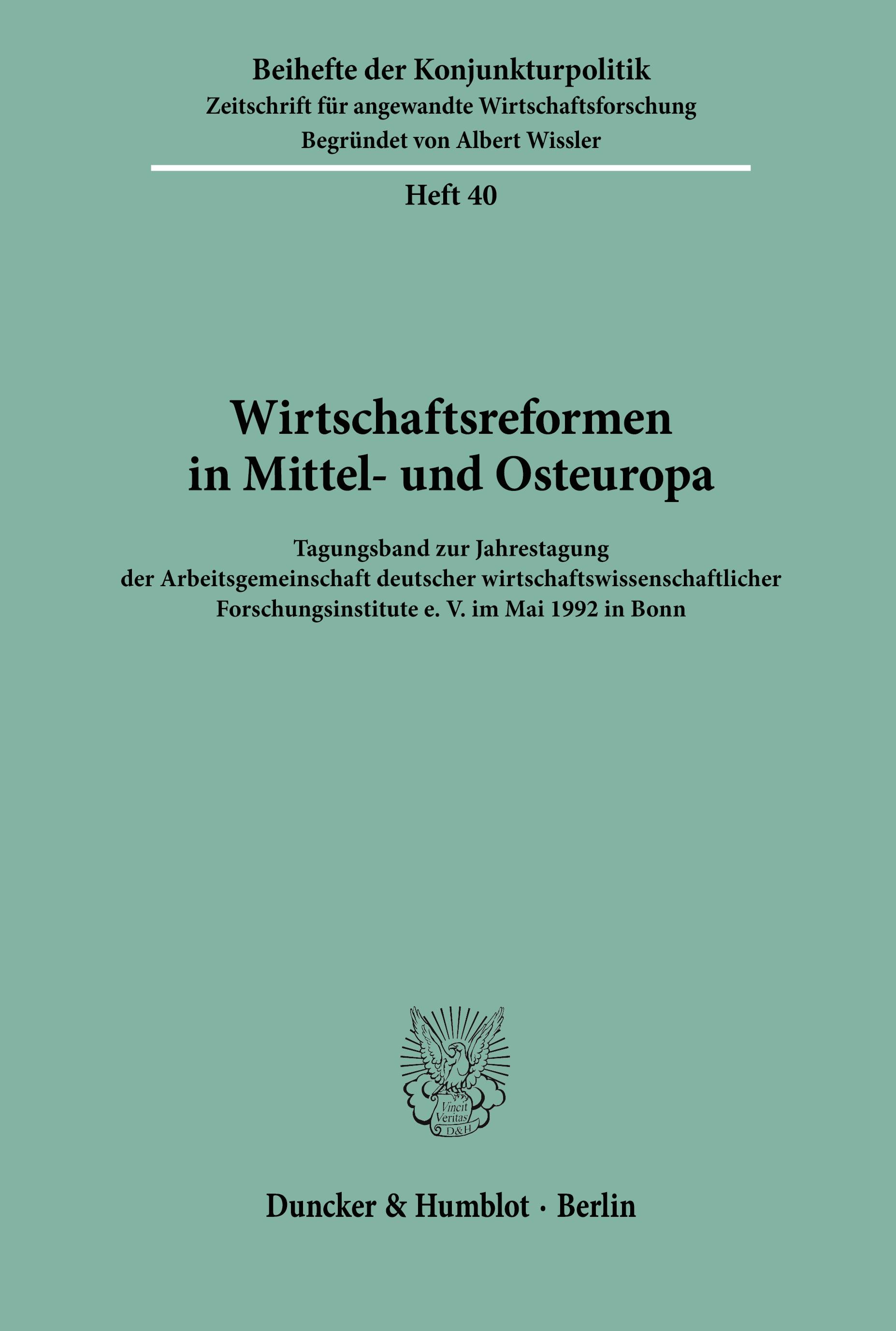 Vorderes Coverbild Wirtschaftsreformen in Mittel- und Osteuropa.