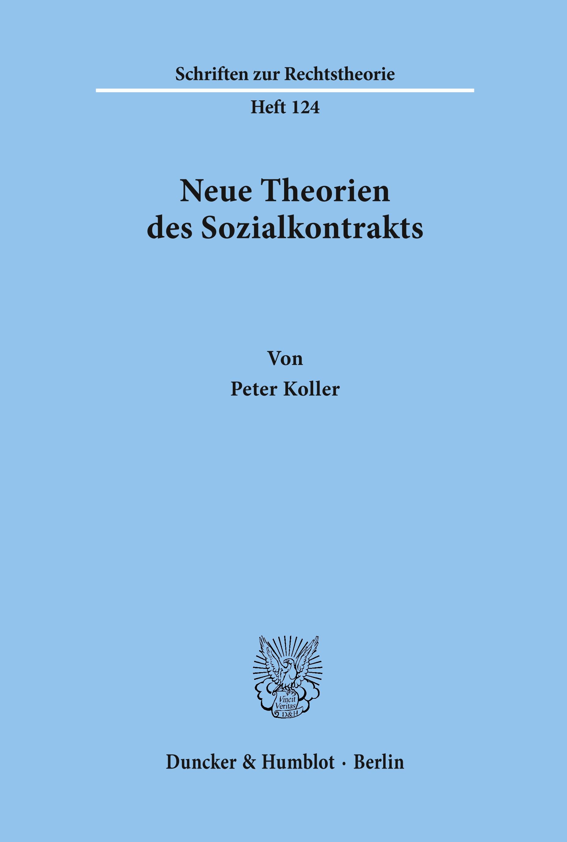 Vorderes Coverbild Neue Theorien des Sozialkontrakts.