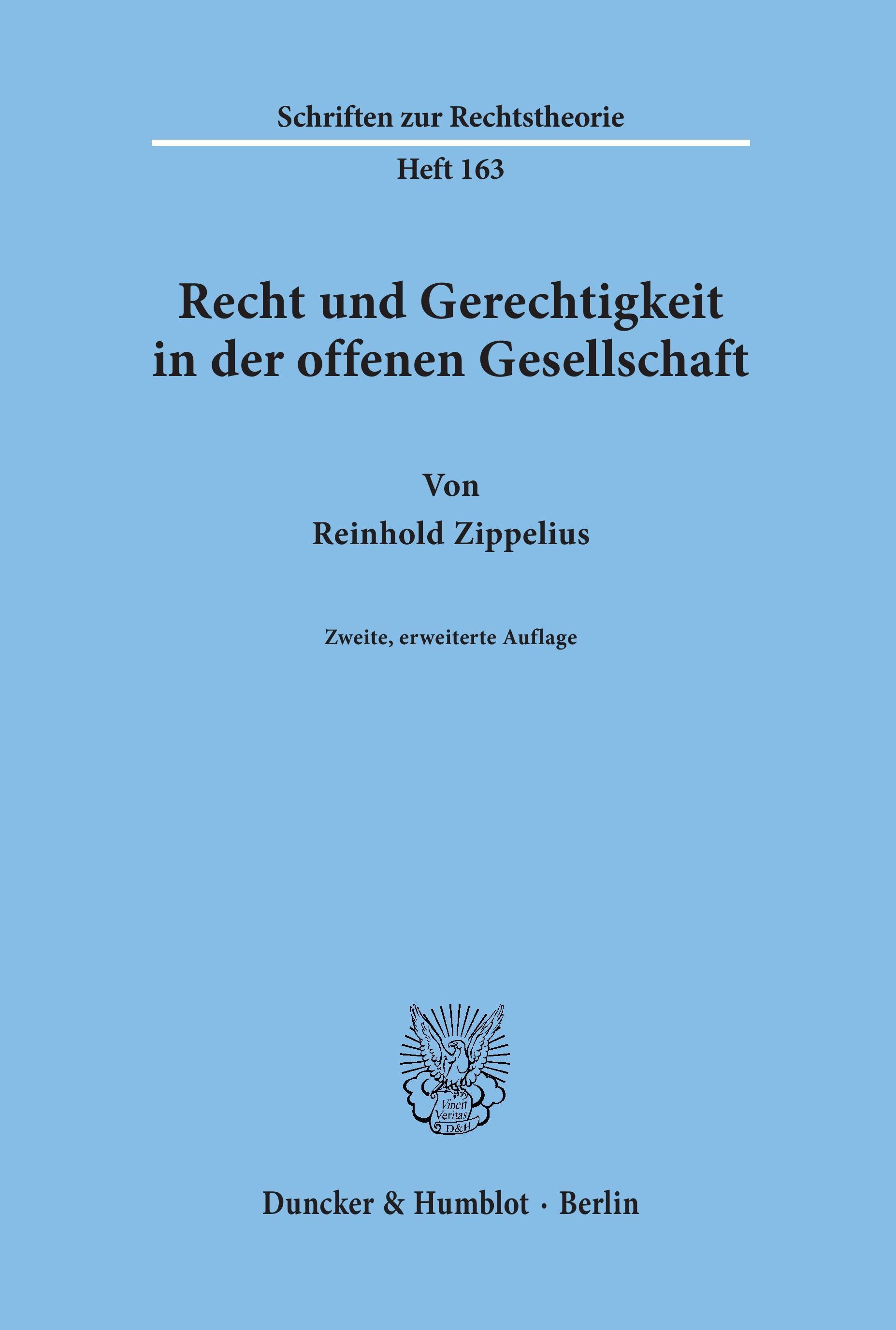 Vorderes Coverbild Recht und Gerechtigkeit in der offenen Gesellschaft.