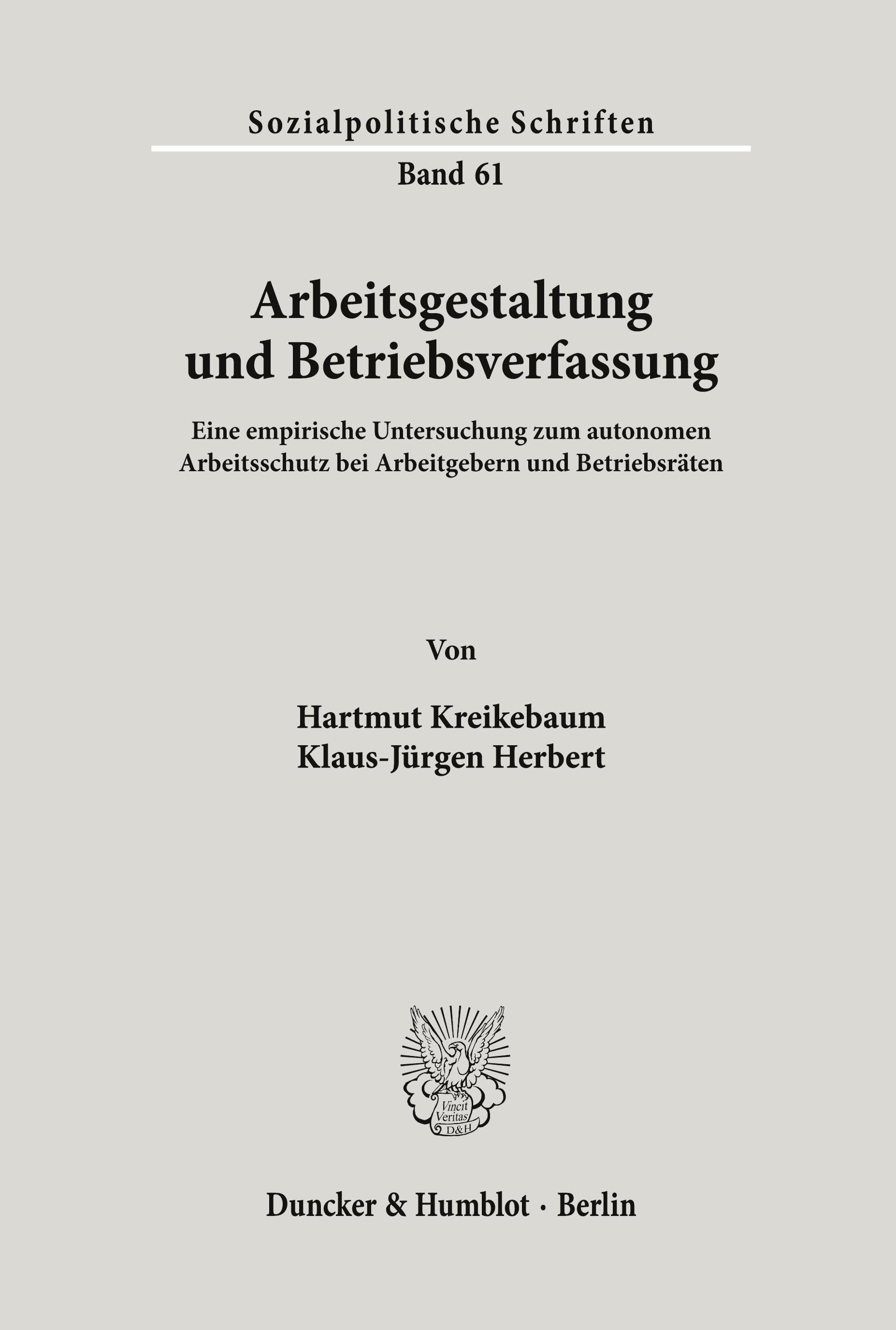 Vorderes Coverbild Arbeitsgestaltung und Betriebsverfassung.