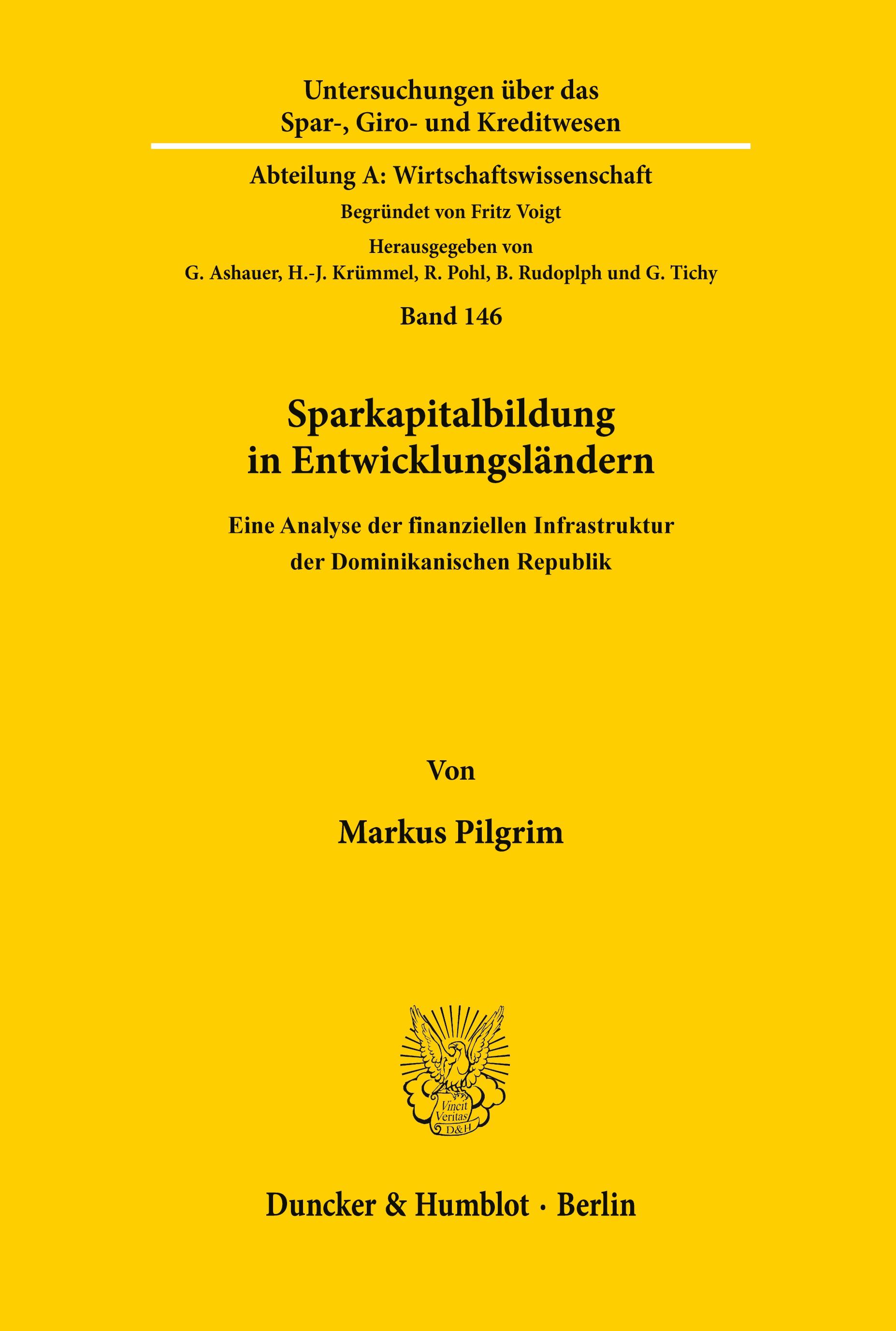 Vorderes Coverbild Sparkapitalbildung in Entwicklungsländern.