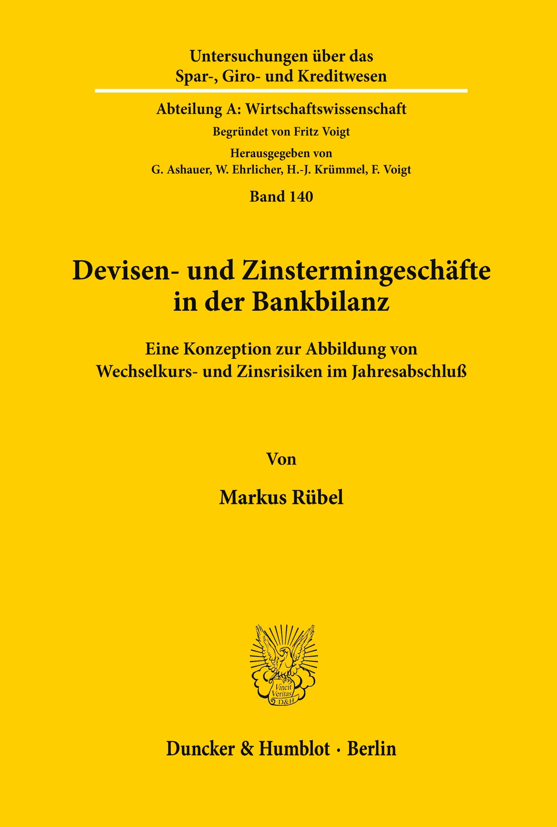 Vorderes Coverbild Devisen- und Zinstermingeschäfte in der Bankbilanz.