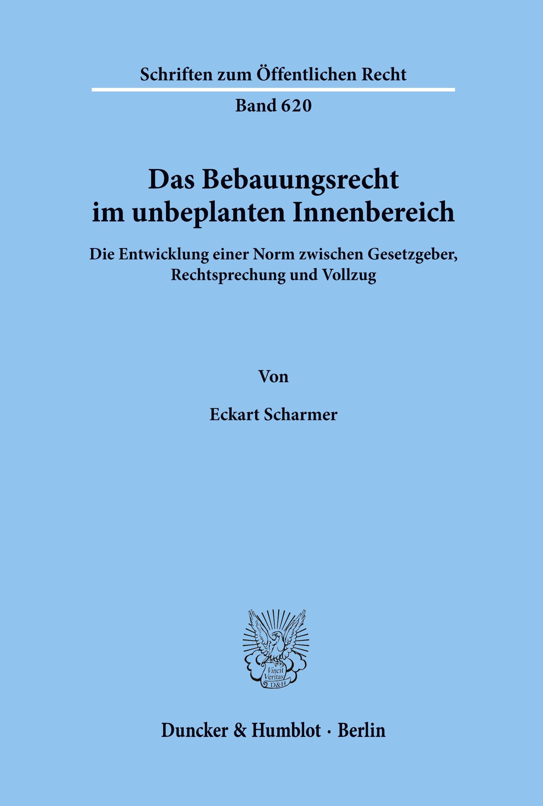 Vorderes Coverbild Das Bebauungsrecht im unbeplanten Innenbereich.