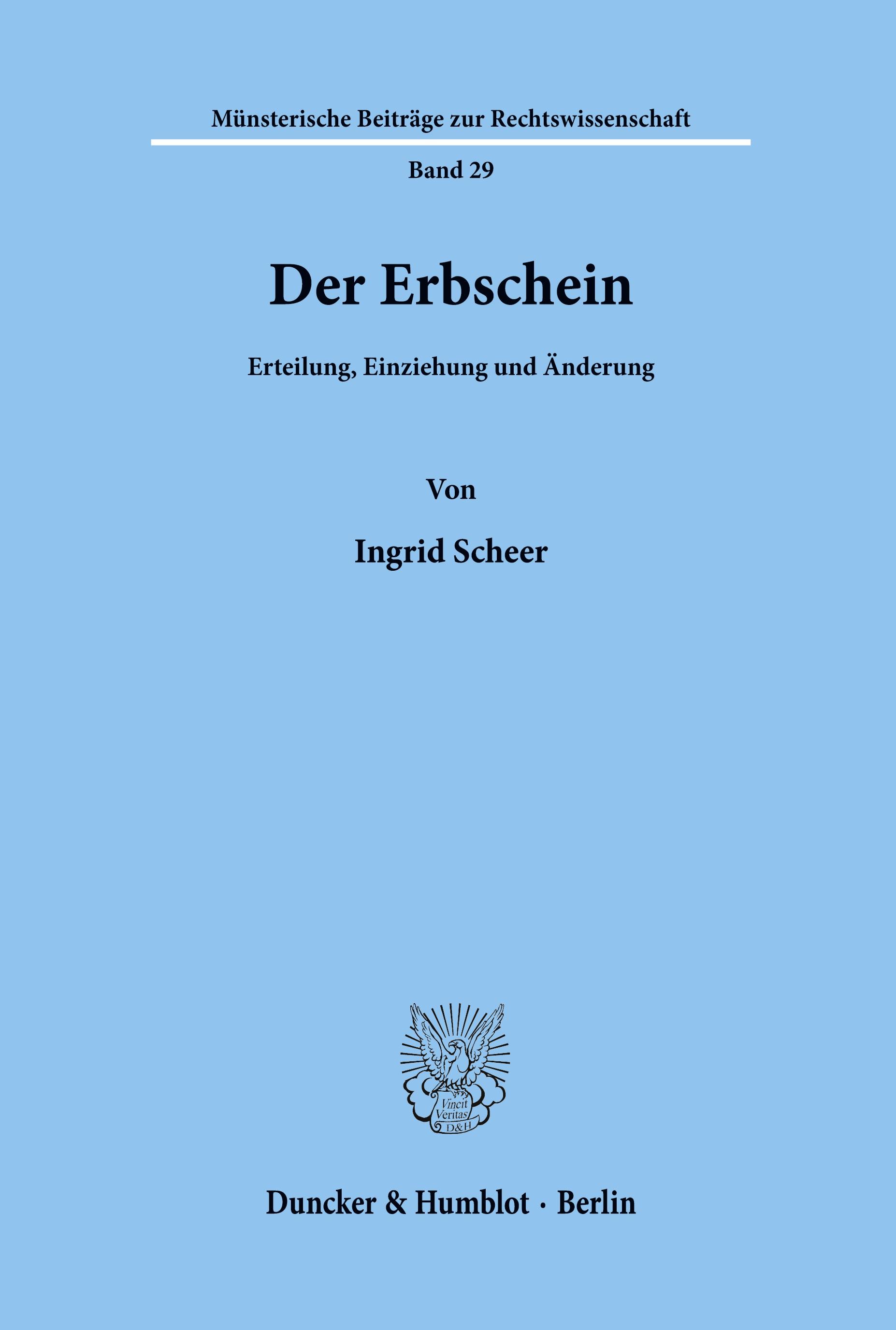 Vorderes Coverbild Der Erbschein.