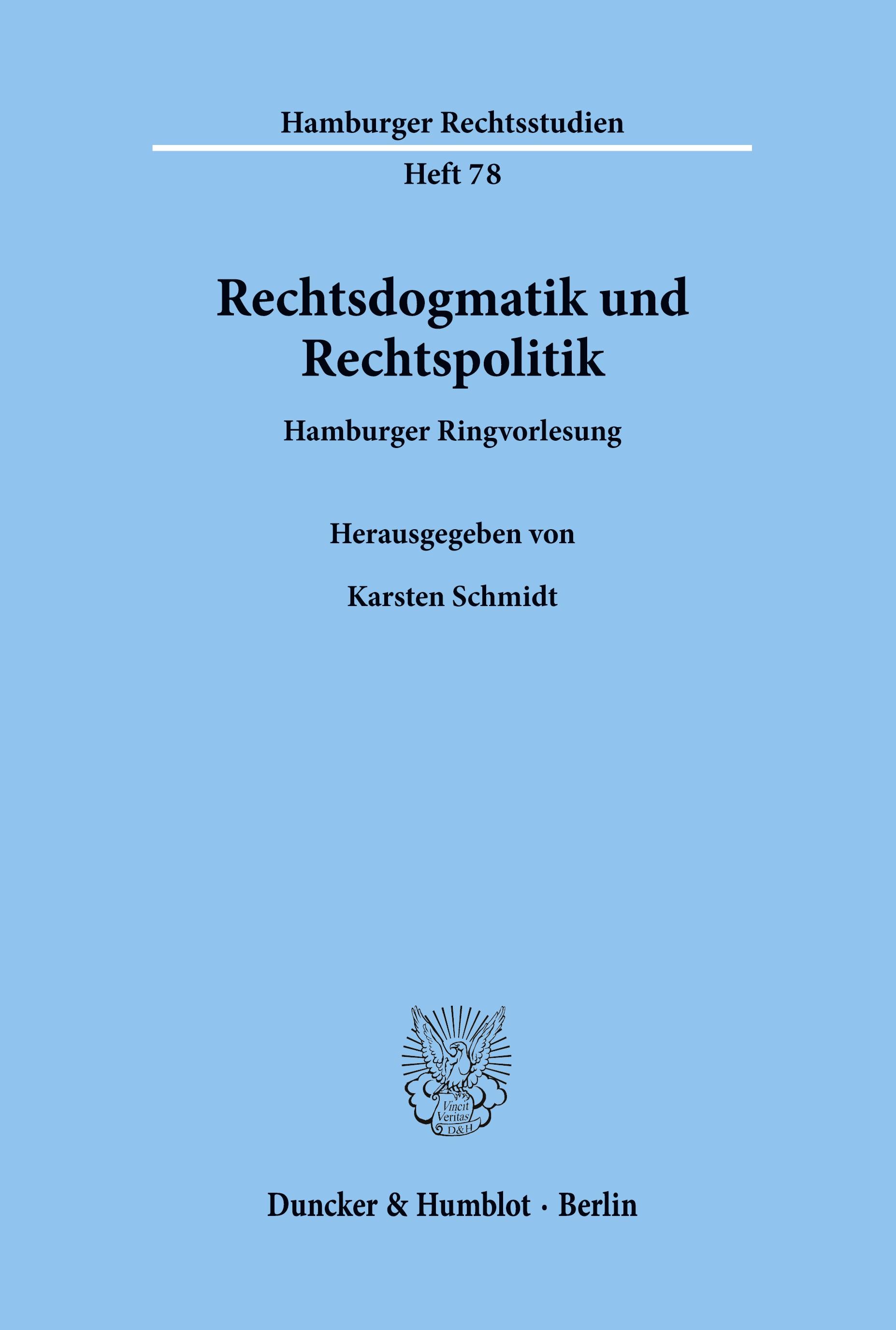 Vorderes Coverbild Rechtsdogmatik und Rechtspolitik.
