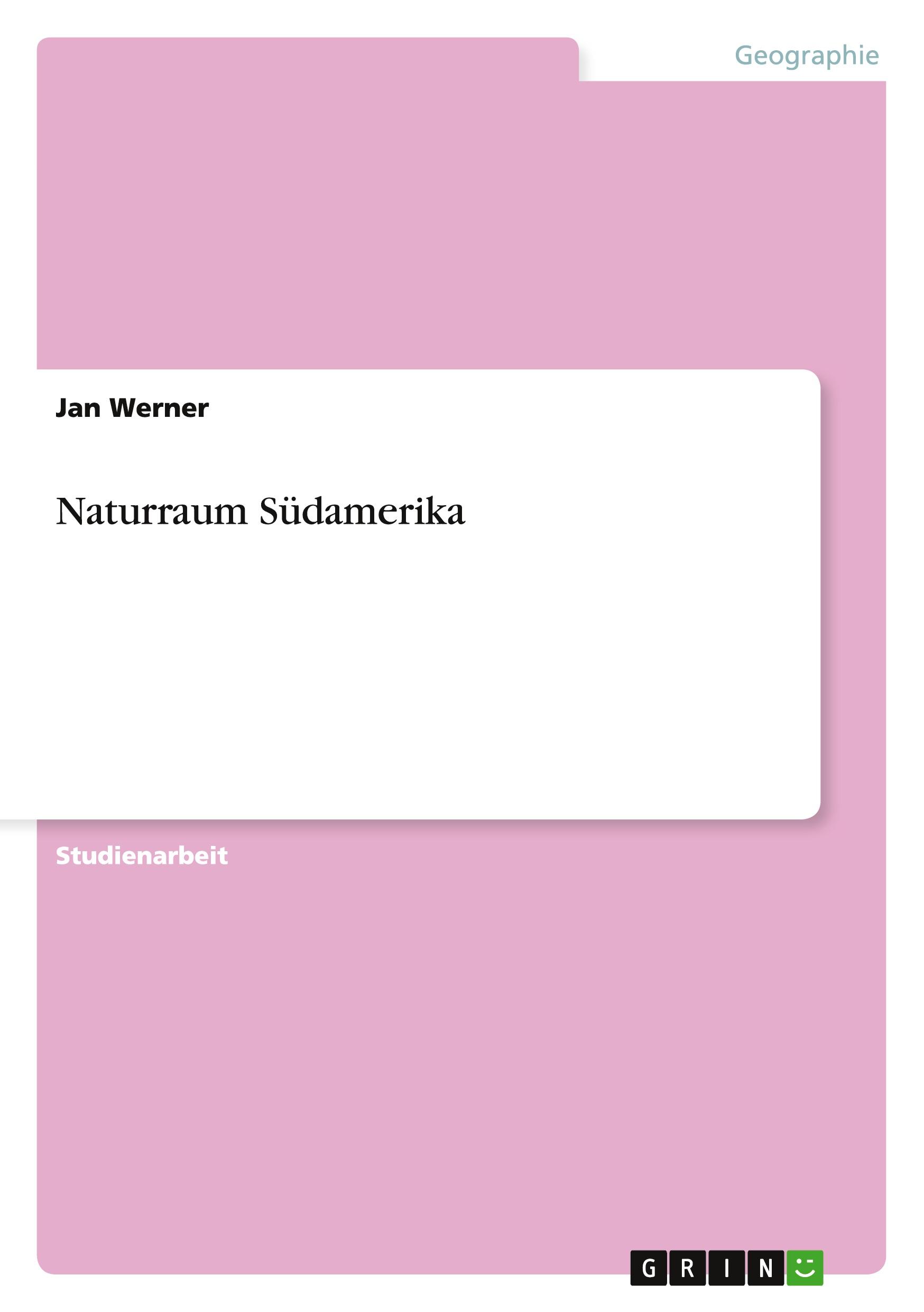 Vorderes Coverbild Naturraum Südamerika