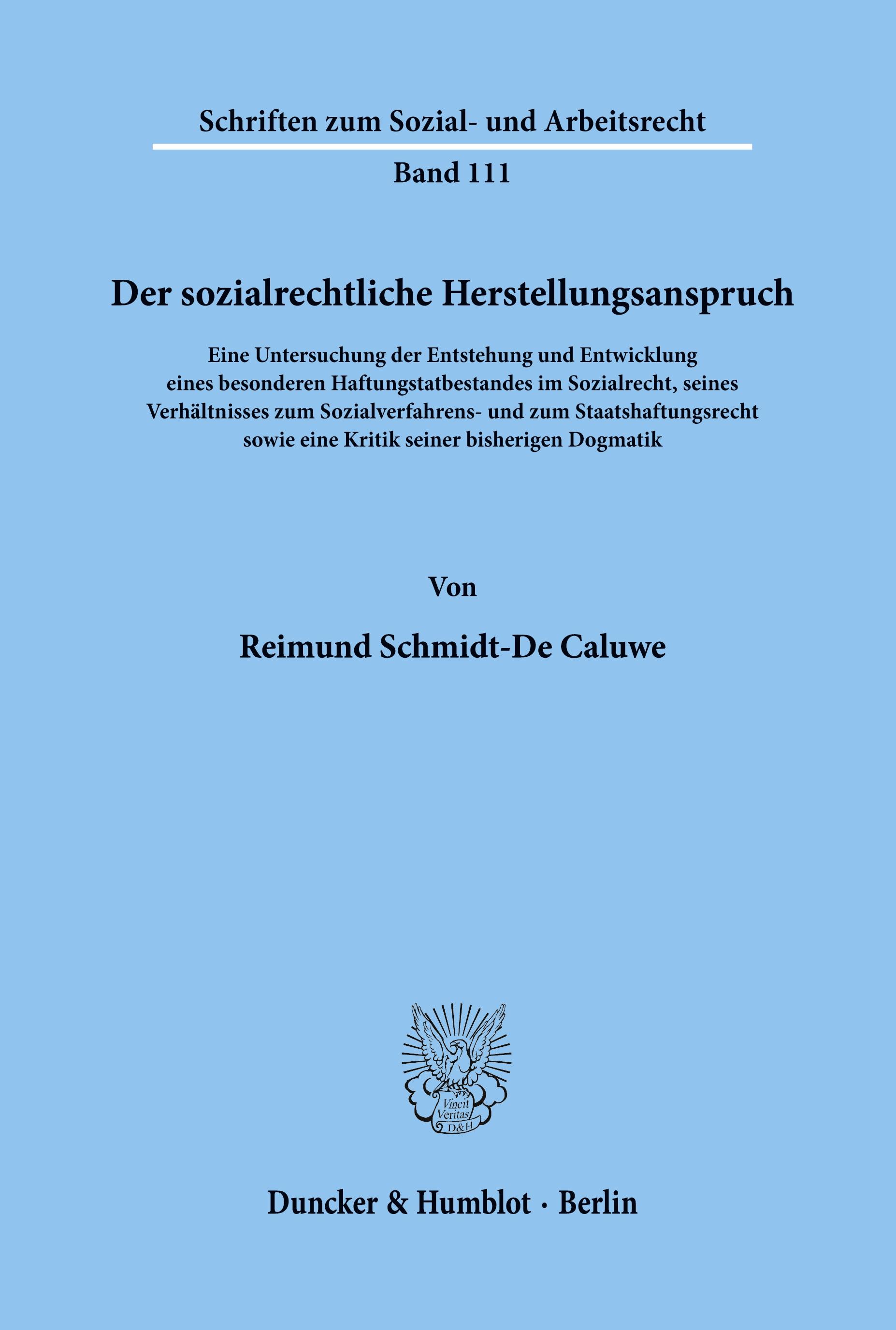 Vorderes Coverbild Der sozialrechtliche Herstellungsanspruch.