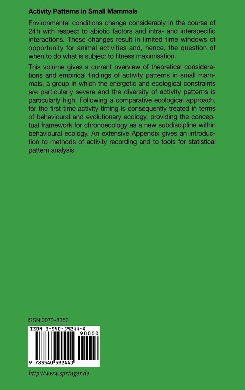 Rückseitencover Activity Patterns in Small Mammals