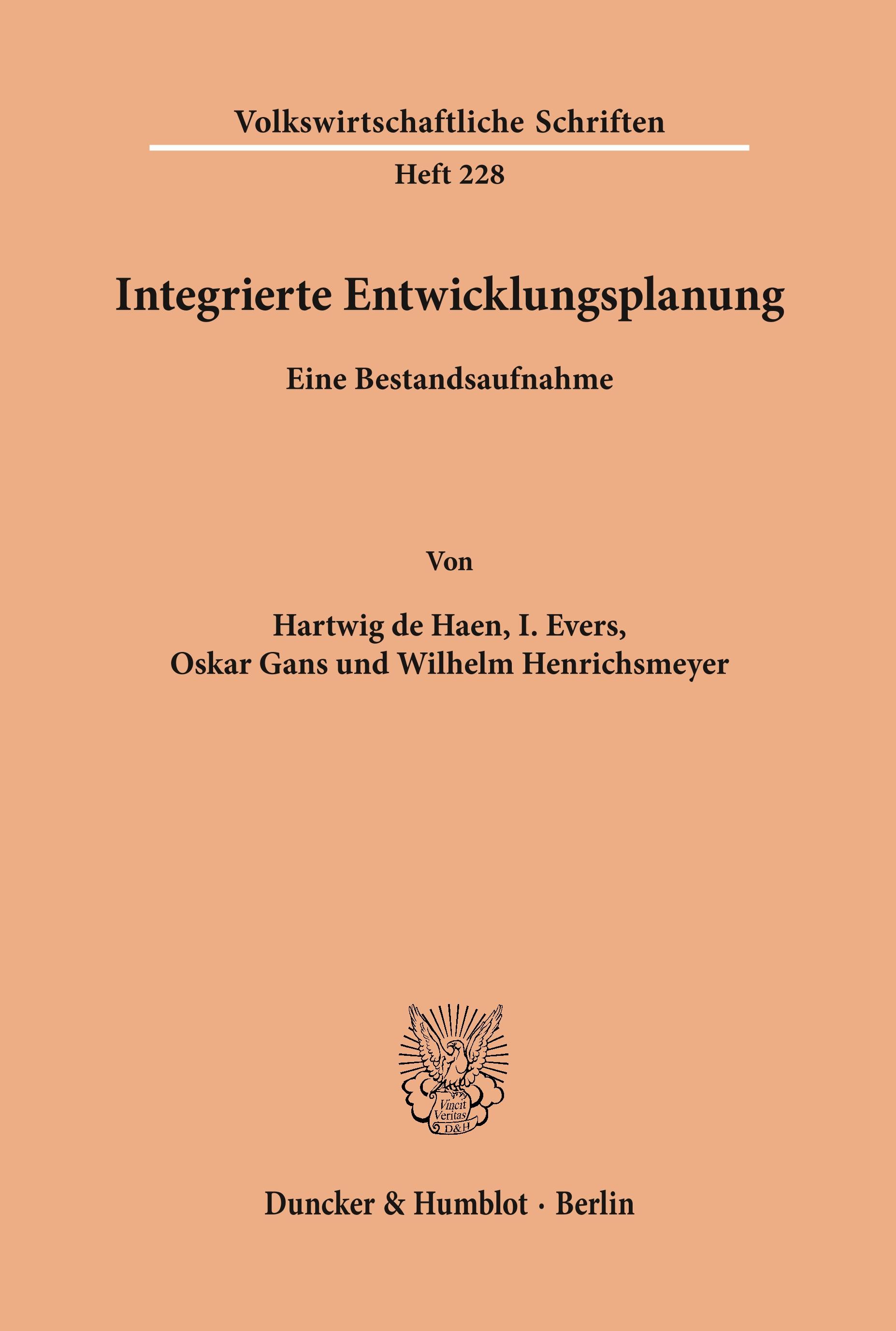 Vorderes Coverbild Integrierte Entwicklungsplanung.